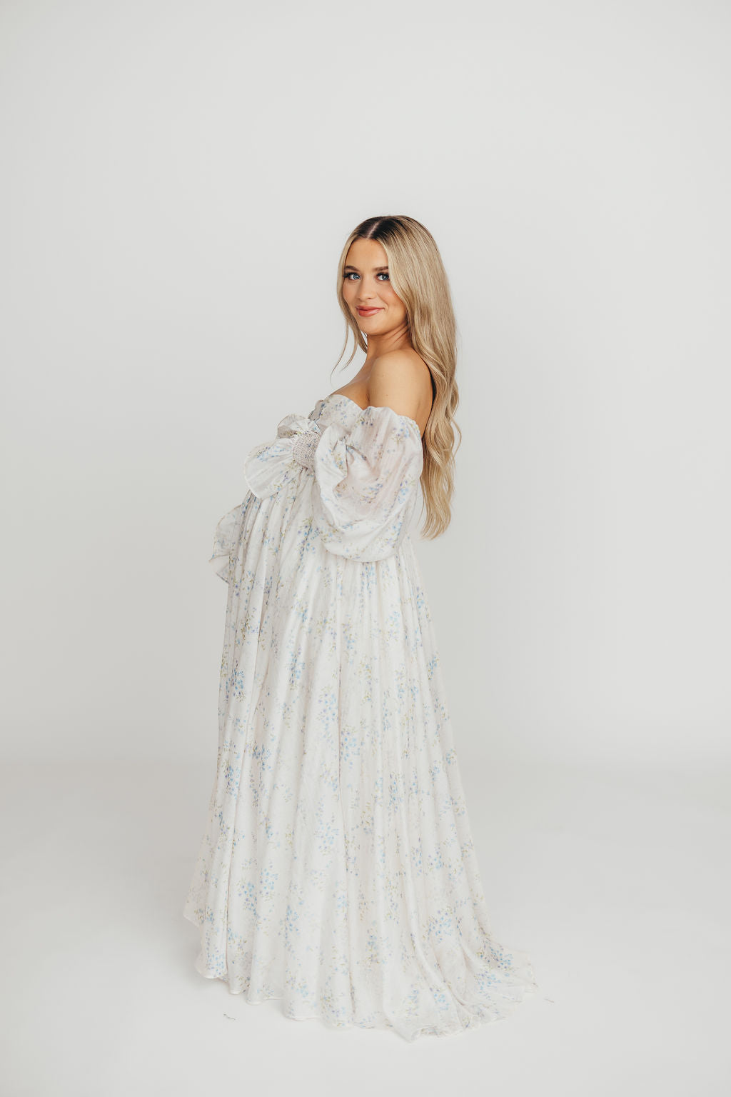 Dear Skye Floral Dress in Blue - Elegant Summer Maxi Dress with V-Neck & Flowy Skirt | Perfect for Beach Vacations, Weddings & Date Nights (Pre-Order Available)