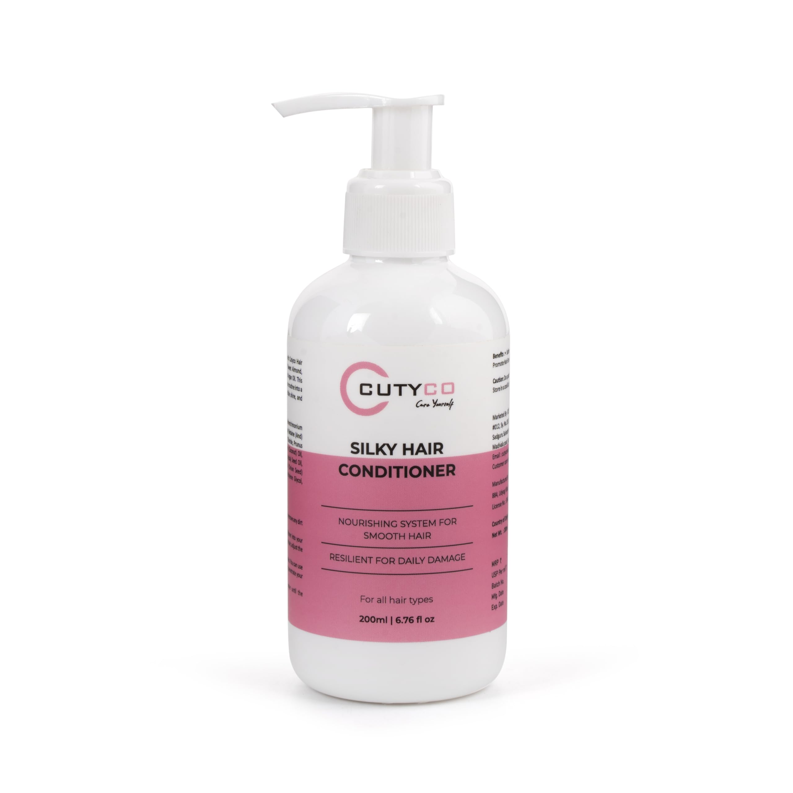 CUTYCO Silky Hair Conditioner for Dry & Frizzy Hair - Sulfate & Paraben Free Deep Moisturizing Treatment - Improves Hair Texture for Softer, Shinier Locks - 200ml Hair Care for Women & Men | Perfect for Daily Use, Salon-Quality Results at Home