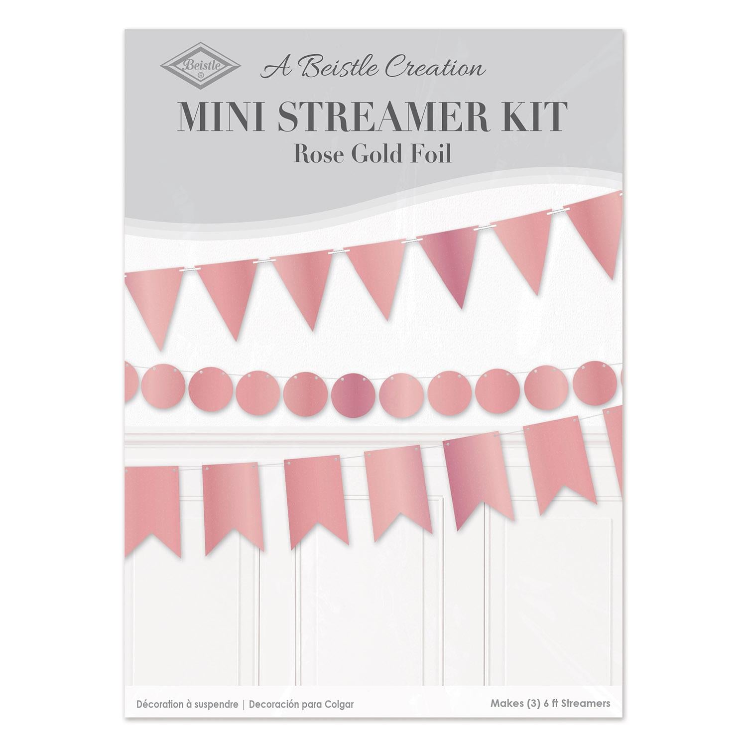 12 Pack Beistle Foil Mini Party Streamer Kit - Colorful Decorative Streamers for Birthday Parties, Baby Showers & Celebrations - Perfect for Indoor/Outdoor Decorations