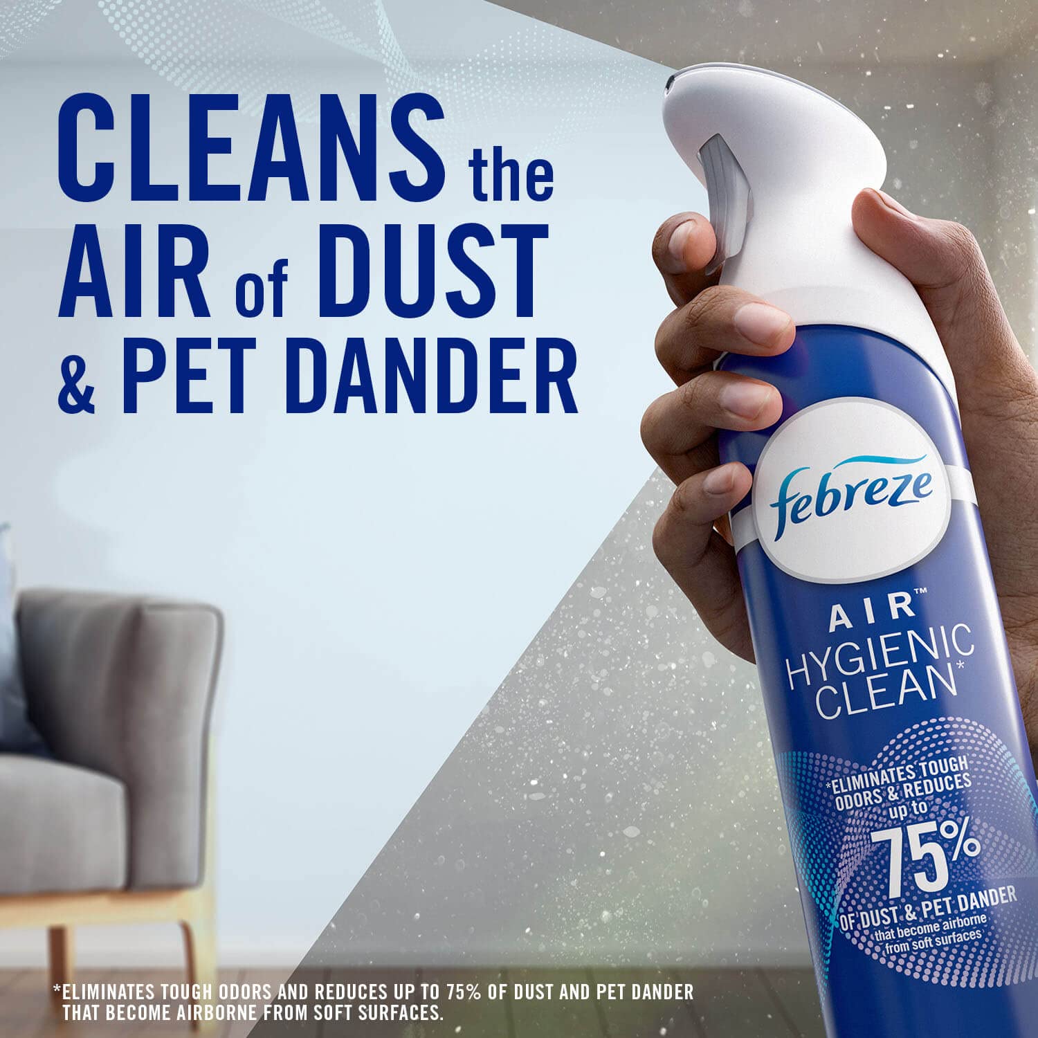 Febreze Air Freshener Spray - Clean Splash Scent, 8.8 Oz Aerosol Can (3-Pack) | Eliminates Odors in Home, Car, Office & Bathroom | Long-Lasting Freshness for Everyday Use