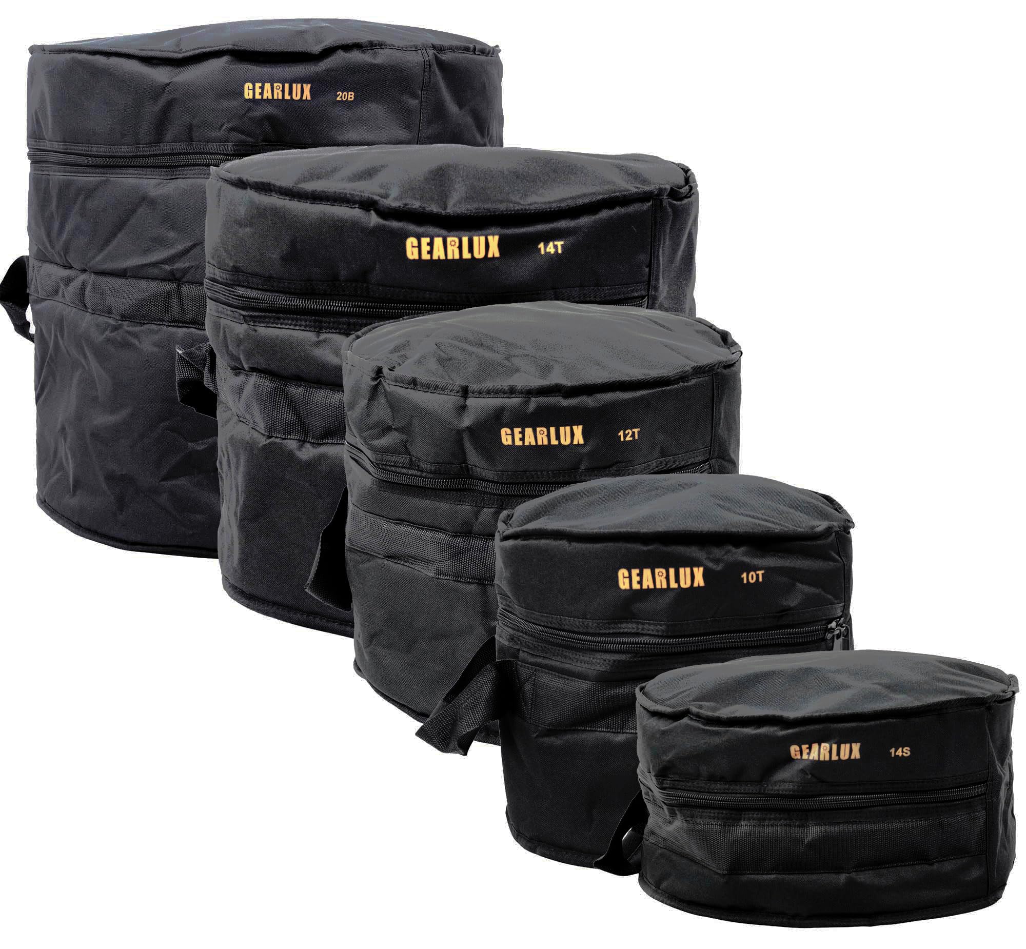 Gearlux 5-Piece Drum Bag Set - Protective Covers for 10