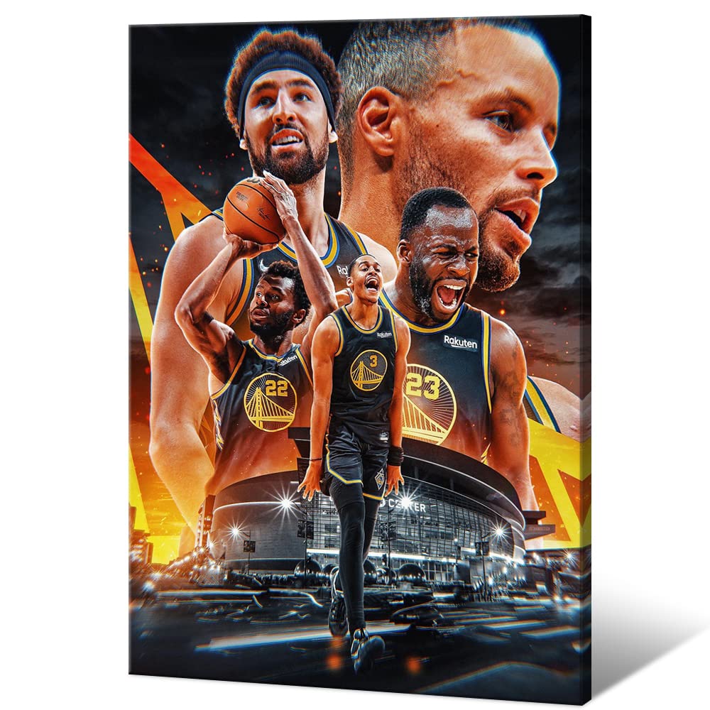 Stephen Curry Autographed Basketball Poster - Golden State Warriors Wall Art - Framed 24x36 Inch Inspirational Sports Decor for Home, Office, Man Cave & Game Room - Perfect Gift for NBA Fans, Men & Teens