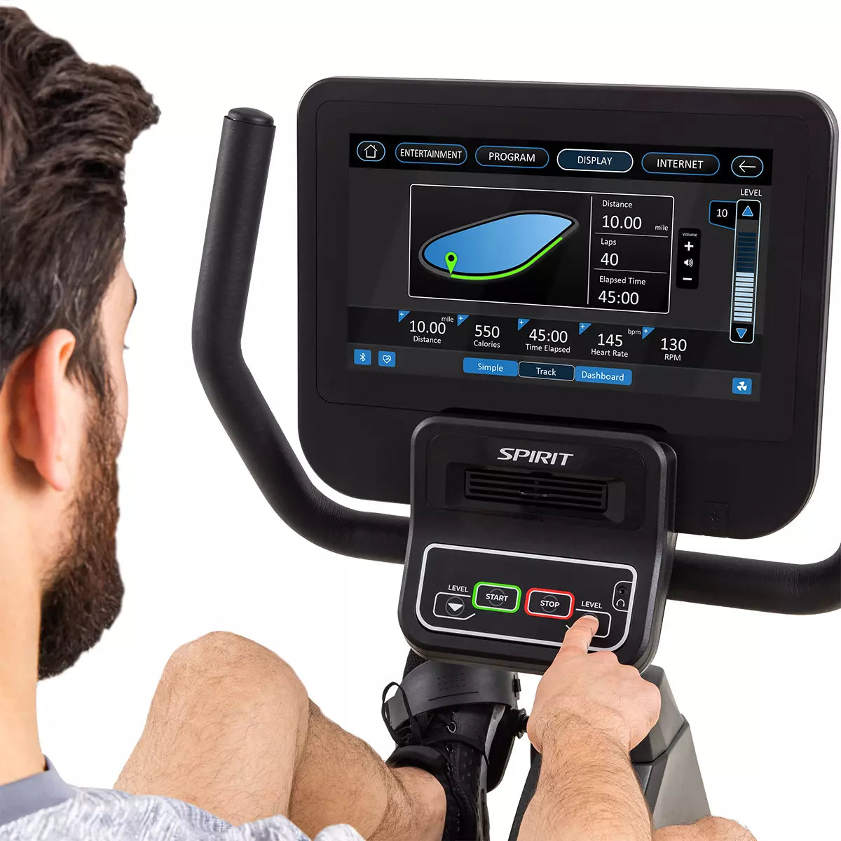 Spirit Fitness CR800 ENT Commercial Recumbent Exercise Bike - Heavy Duty Indoor Cycling for Home Gym & Rehabilitation
