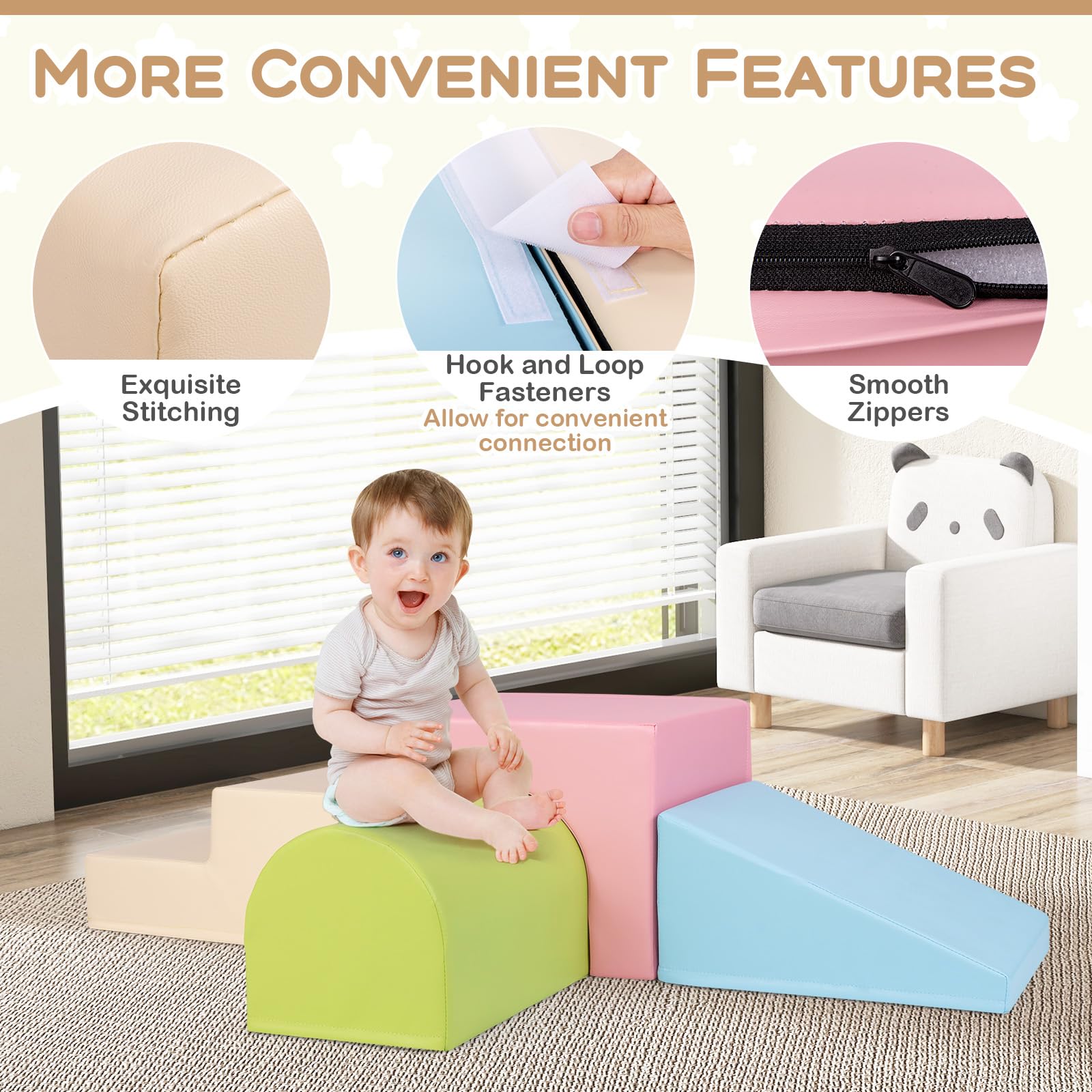 **HONEY JOY Soft Foam Climbing Blocks for Toddlers – Indoor Play Gym Set for Kids, Waterproof & Easy Clean Toddler Climbing Toys for Motor Skills Development – Perfect Gift for Boys & Girls (Pink) – Great for Playrooms, Daycares & Home Use**