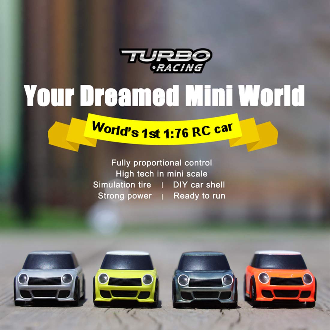 Yamix Turbo Racing 1:76 Scale Mini RC Car - 2.4GHz Remote Control Toy with P31 Controller | Fast Desktop Racing for Kids & Adults, Office & Home Entertainment