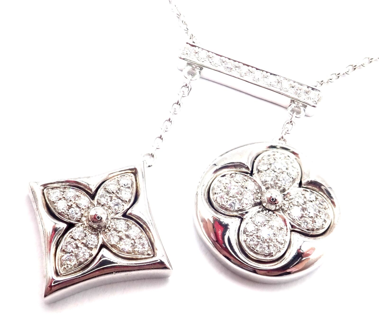 Authentic Louis Vuitton Blossom 18k White Gold Diamond Pendant Necklace - Luxury Jewelry for Women, Perfect for Weddings, Anniversaries & Special Occasions