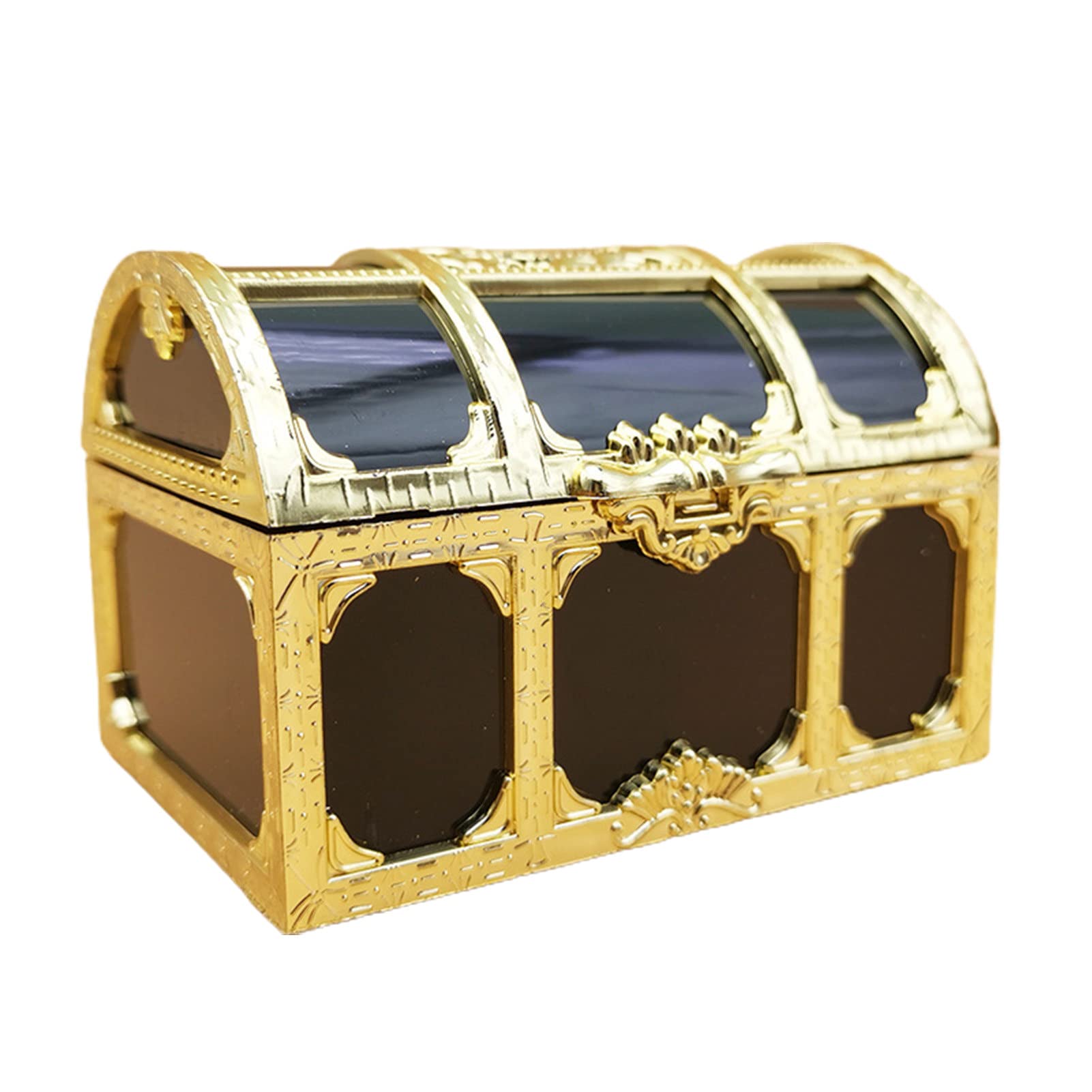 Vintage Transparent Jewelry Box Organizer - Golden & Black Jewelry Storage Case for Rings, Necklaces, Earrings | Perfect for Gift Giving, Travel & Home Decor