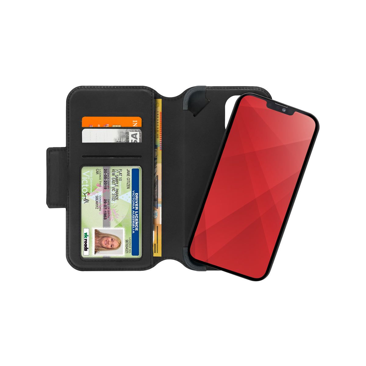 Premium DuoFolio Leather Wallet Case for iPhone 13 - Slim Protective Cover with Card Slots & Kickstand (2021 Model) | Perfect for Business, Travel & Everyday Use