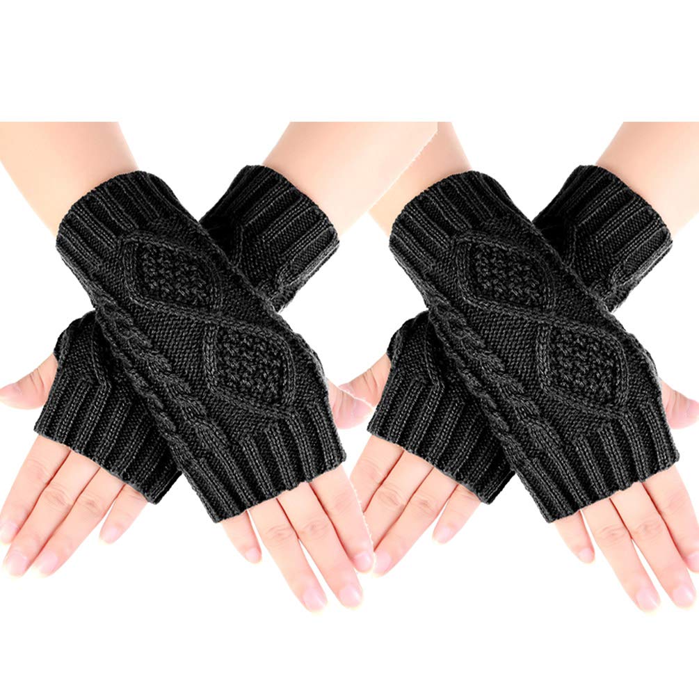Novawo Women's Winter Arm Warmers - Fingerless Gloves Hand Crochet for Cold Weather, Outdoor Activities & Fashion Accessories