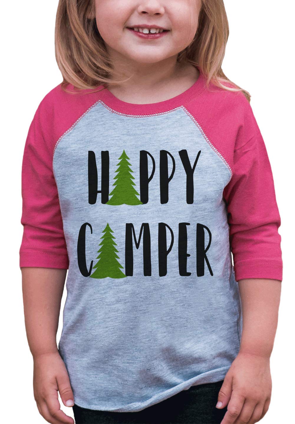 7 ate 9 Apparel Kids Happy Camper T-Shirt - Outdoor Camping Tee for Boys & Girls - Perfect for Summer Camp, Hiking & Family Adventures