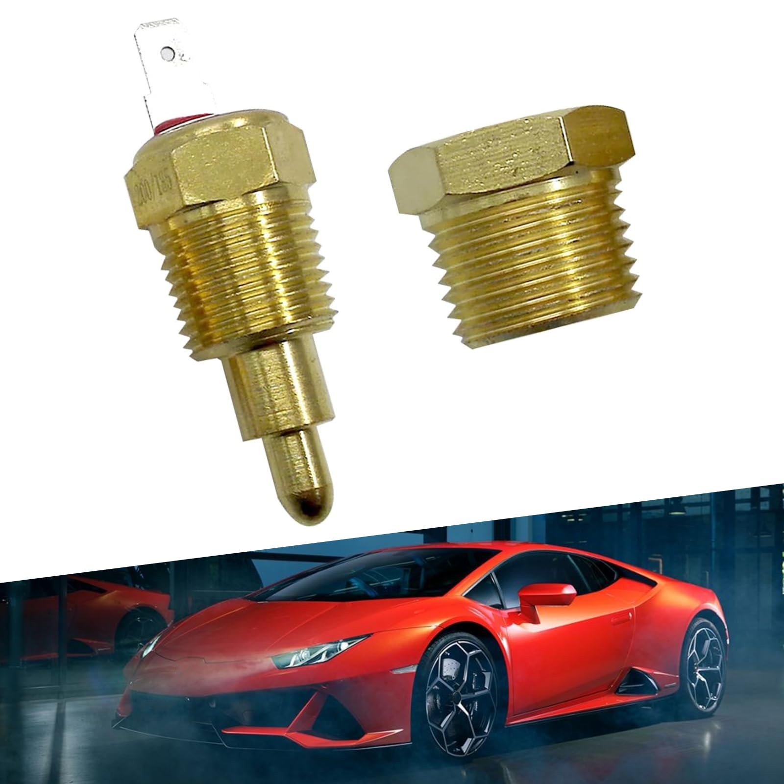 1 PC Adjustable Temperature Switch 185°F-200°F - Universal Automotive Fan Thermostat for Vehicle Cooling System Repair & Replacement - Gold (Ideal for Car, Truck, RV & Motorcycle Engine Temperature Control)