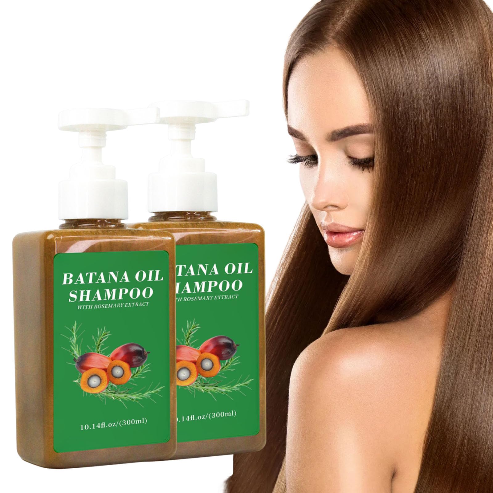 Batana Oil Shampoo with Rosemary Extract for Hair Growth & Loss Prevention - 10.14 Fl Oz (2 Pack) - Natural Hair Care for Women - Perfect for Dry, Damaged Hair & Scalp Nourishment