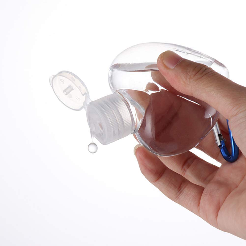 4pcs Heart-Shaped Keychain Refillable Travel Bottles - 50ml/2oz Leakproof Plastic Hand Sanitizer Containers for Hand Soap, Body Wash & Shampoo (Random Colors) - Perfect for Gym, Travel & Everyday Carry