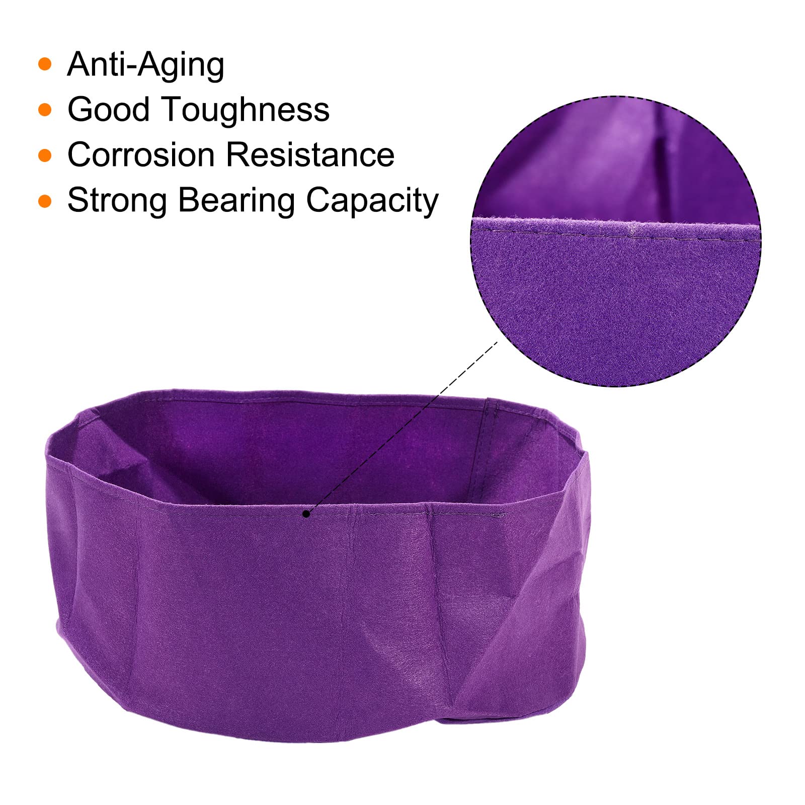 10 Gallon Felt Fabric Garden Grow Bag - Round Raised Planting Bed for Herbs, Flowers & Vegetables | Durable Purple Planter Pot for Indoor/Outdoor Gardening & Urban Farming