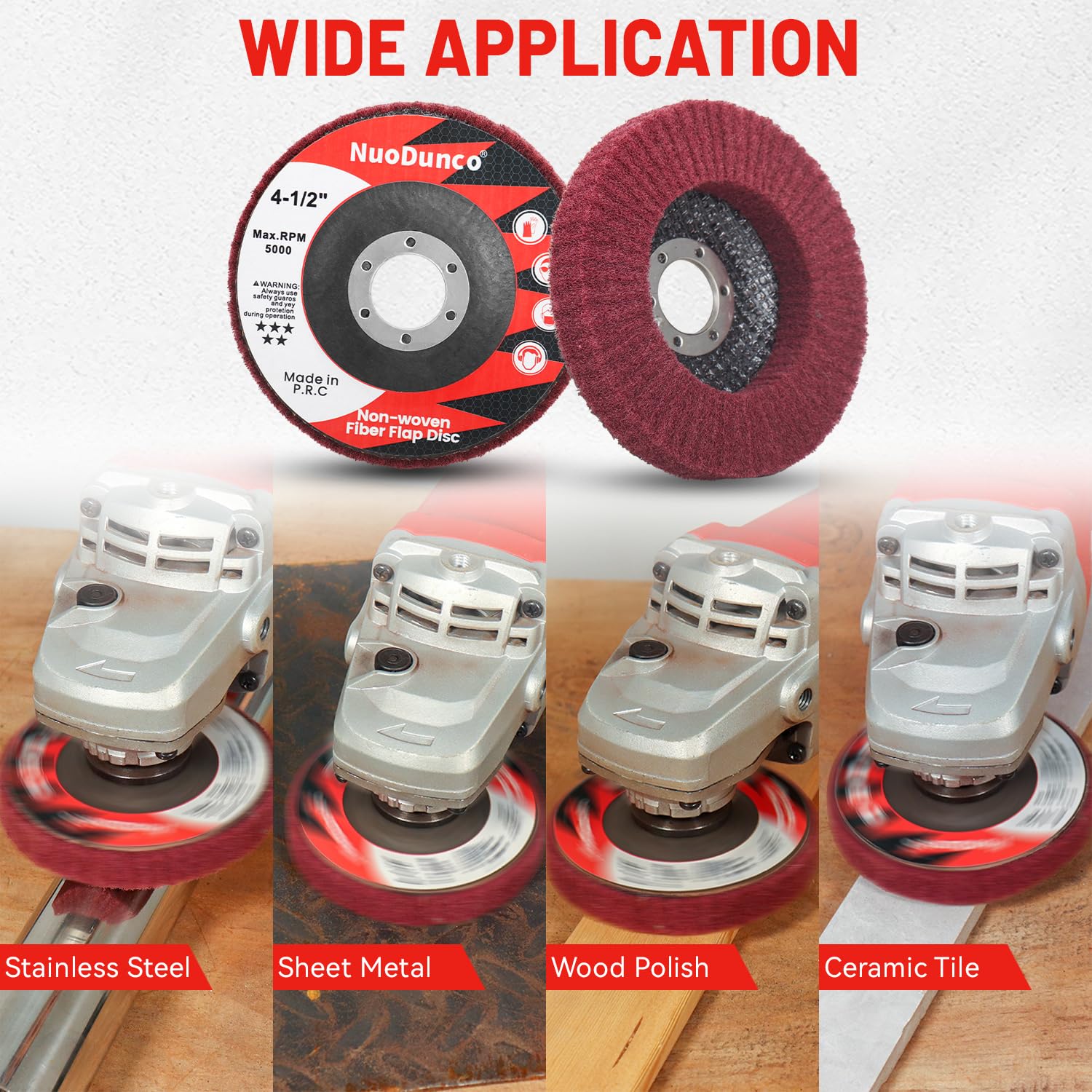 4PCS 4-1/2 Inch Flap Discs for Angle Grinder - 240/320 Grit Surface Conditioning Discs for Metal & Wood - Perfect for Grinding, Polishing, Paint & Rust Removal - Ideal for DIY Projects & Professional Metalworking