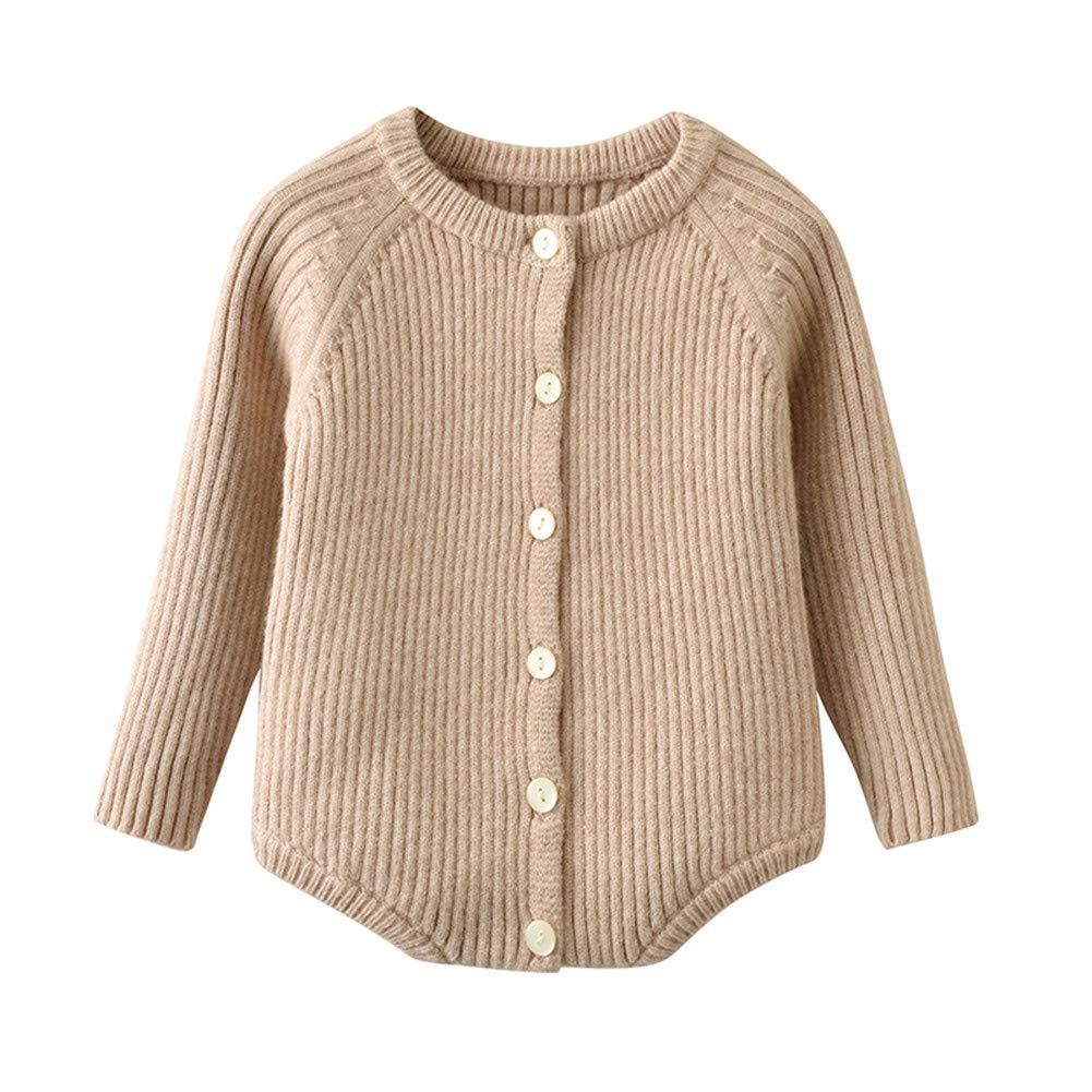 Newborn Baby Boy & Girl Knit Long Sleeve Jumpsuit - Soft Cotton Sweater Bodysuit Outfit for Infants 0-12 Months | Perfect for Photoshoots, Family Gatherings & Winter Layering