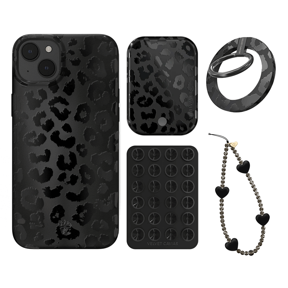 Black Leopard iPhone Case with Grip - Stylish & Secure Phone Cover for iPhone 13/14/15 Pro Max - Perfect for Work, Travel & Everyday Protection