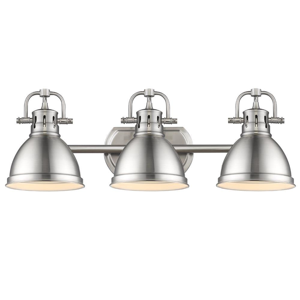 Elm 3-Light Bathroom Vanity Light Fixture in Pewter Finish - Perfect for Modern Bathroom, Powder Room, and Spa Decor