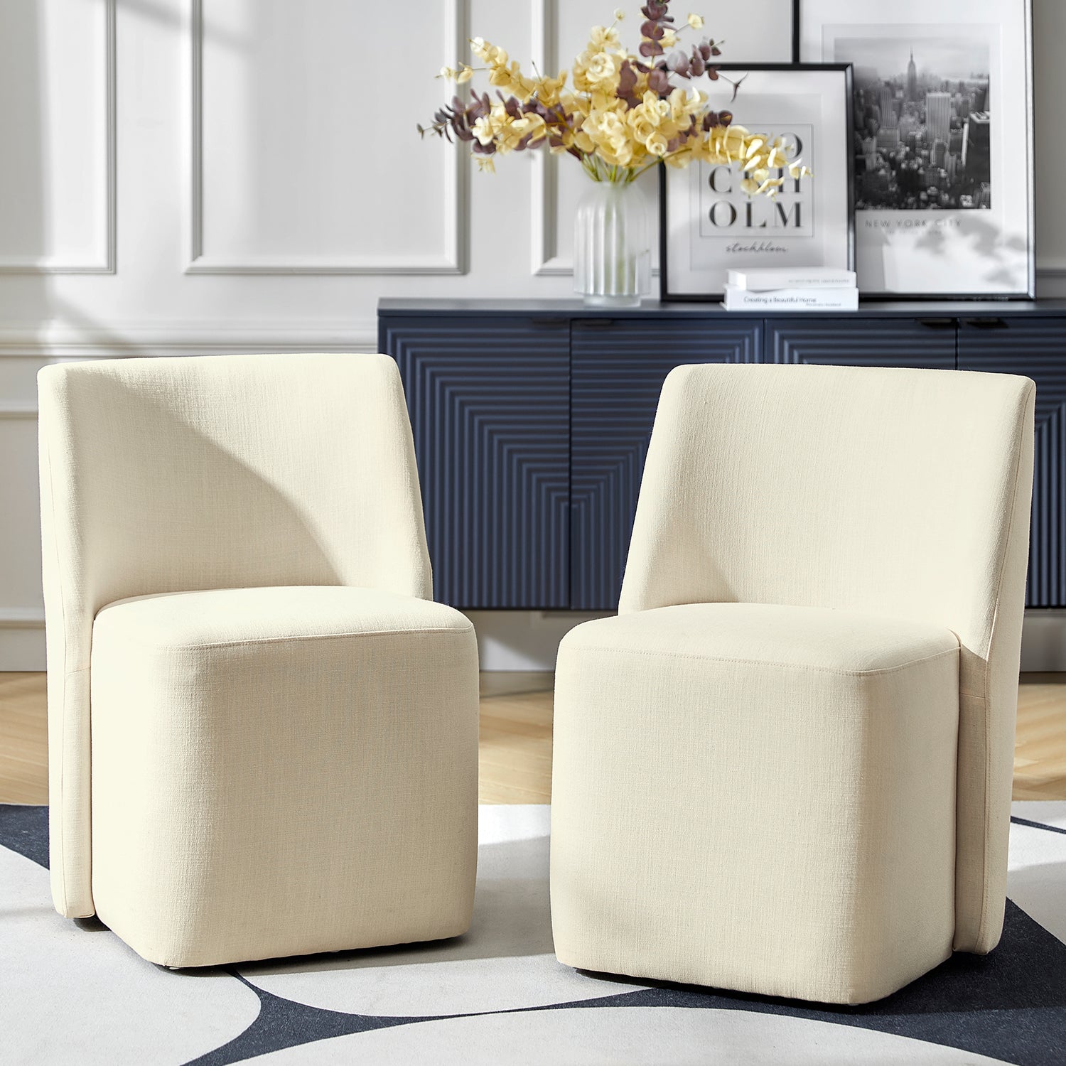 Yale Modern Curved Backrest Dining Chair - Adjustable & Versatile for Kitchen, Dining Room, Office (Set of 2, 4 or 6) - Comfortable Seating for Home & Restaurant Use