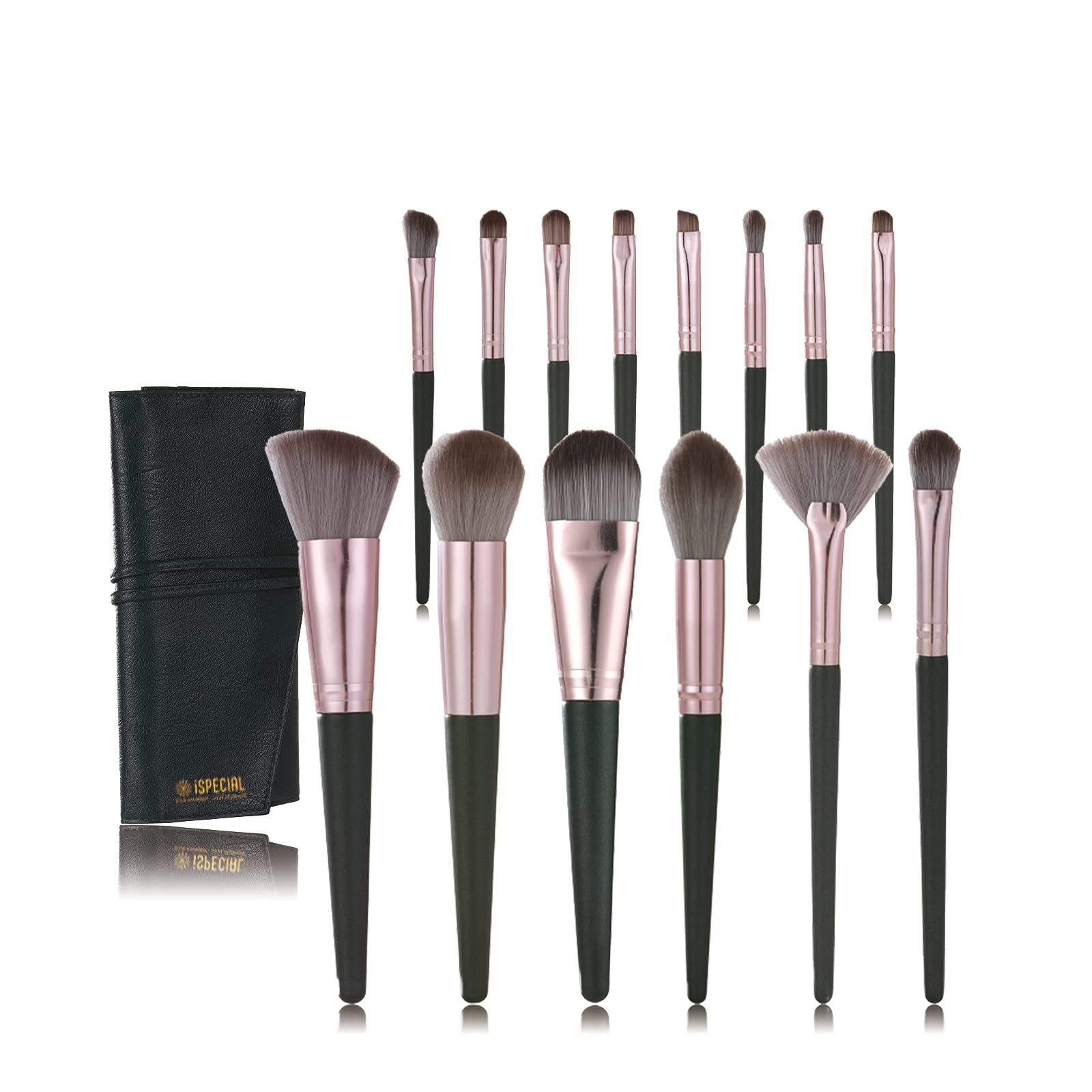 Premium Synthetic Makeup Brushes Set with Wooden Handle & Brush Bag - Professional Cosmetic Brush Kit for Women & Girls - Perfect for Daily Makeup, Contouring & Eyeshadow Application