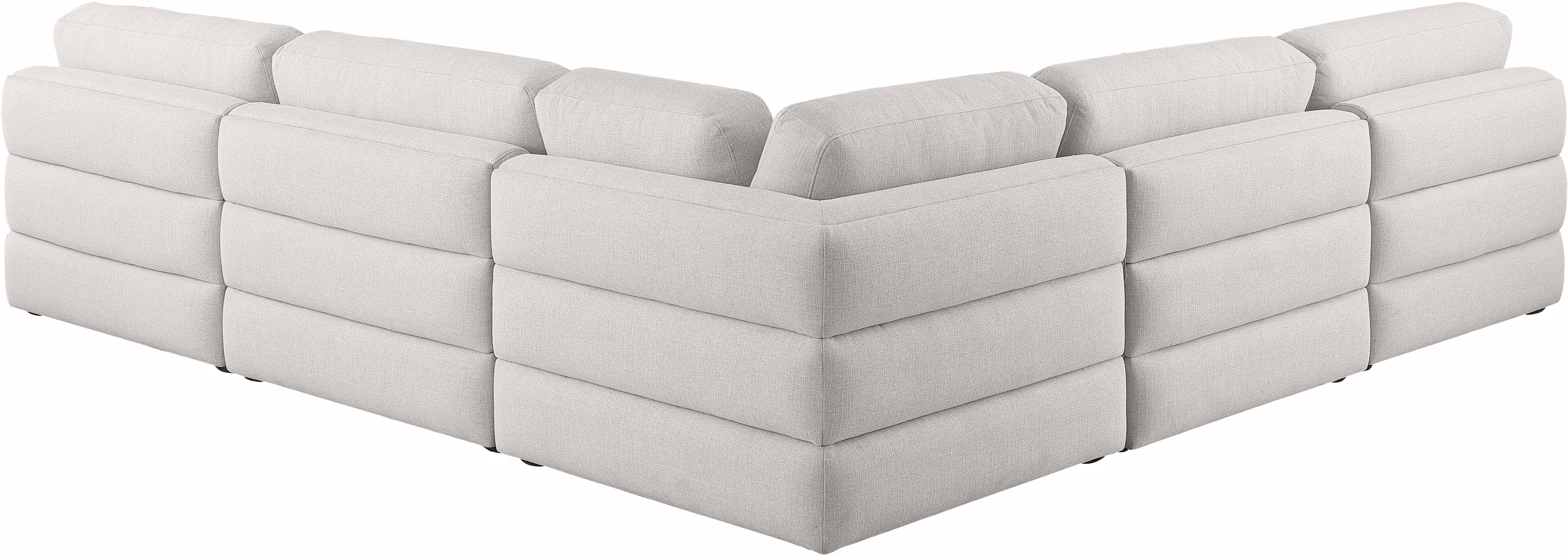 Beckham Durable Linen Textured Fabric Modular Sectional Sofa - Modern L-Shaped Couch for Living Room, Family Room & Home Theater Comfortable Seating