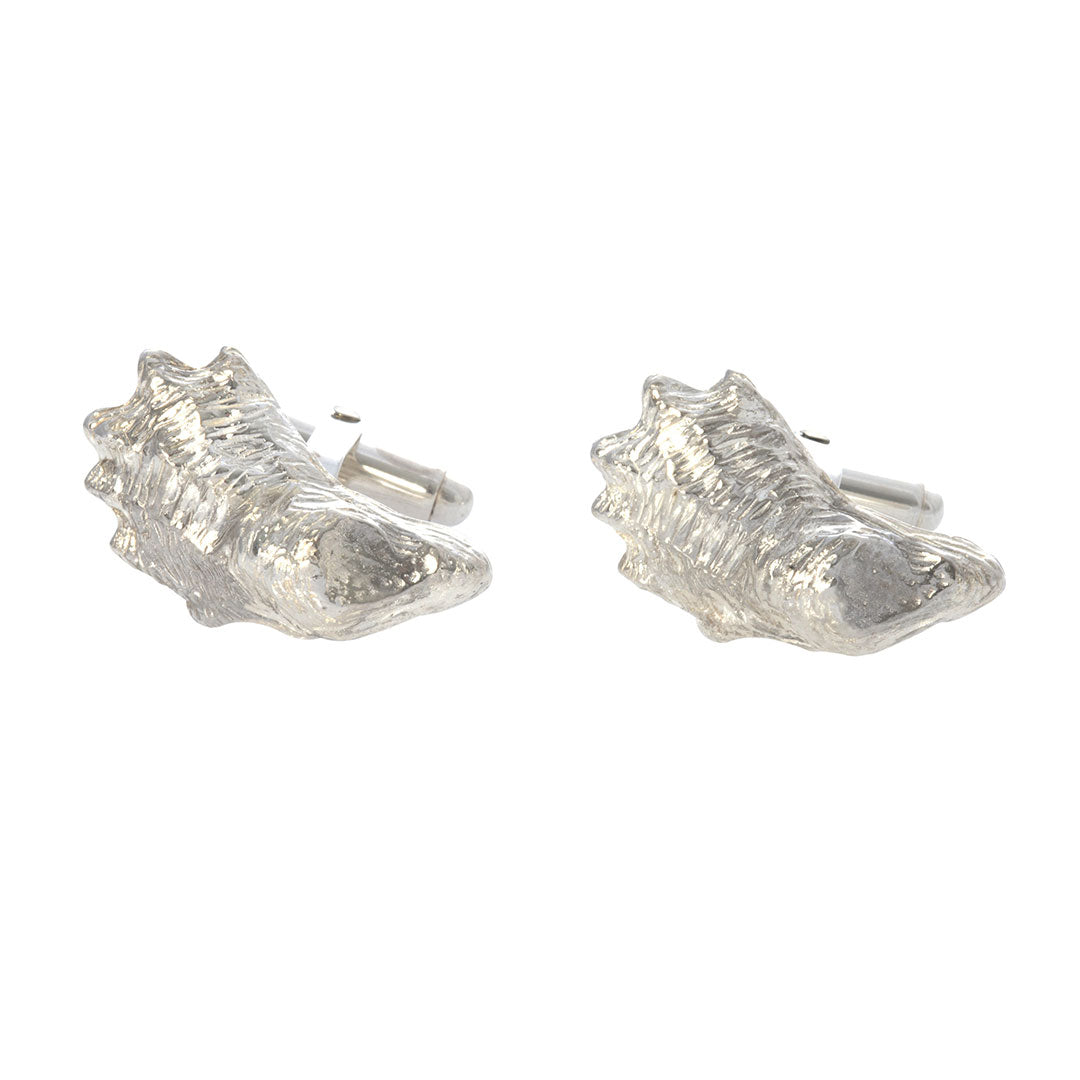 Elegant Sterling Silver Oyster Shell Cufflinks for Men - Perfect for Weddings, Business & Formal Occasions