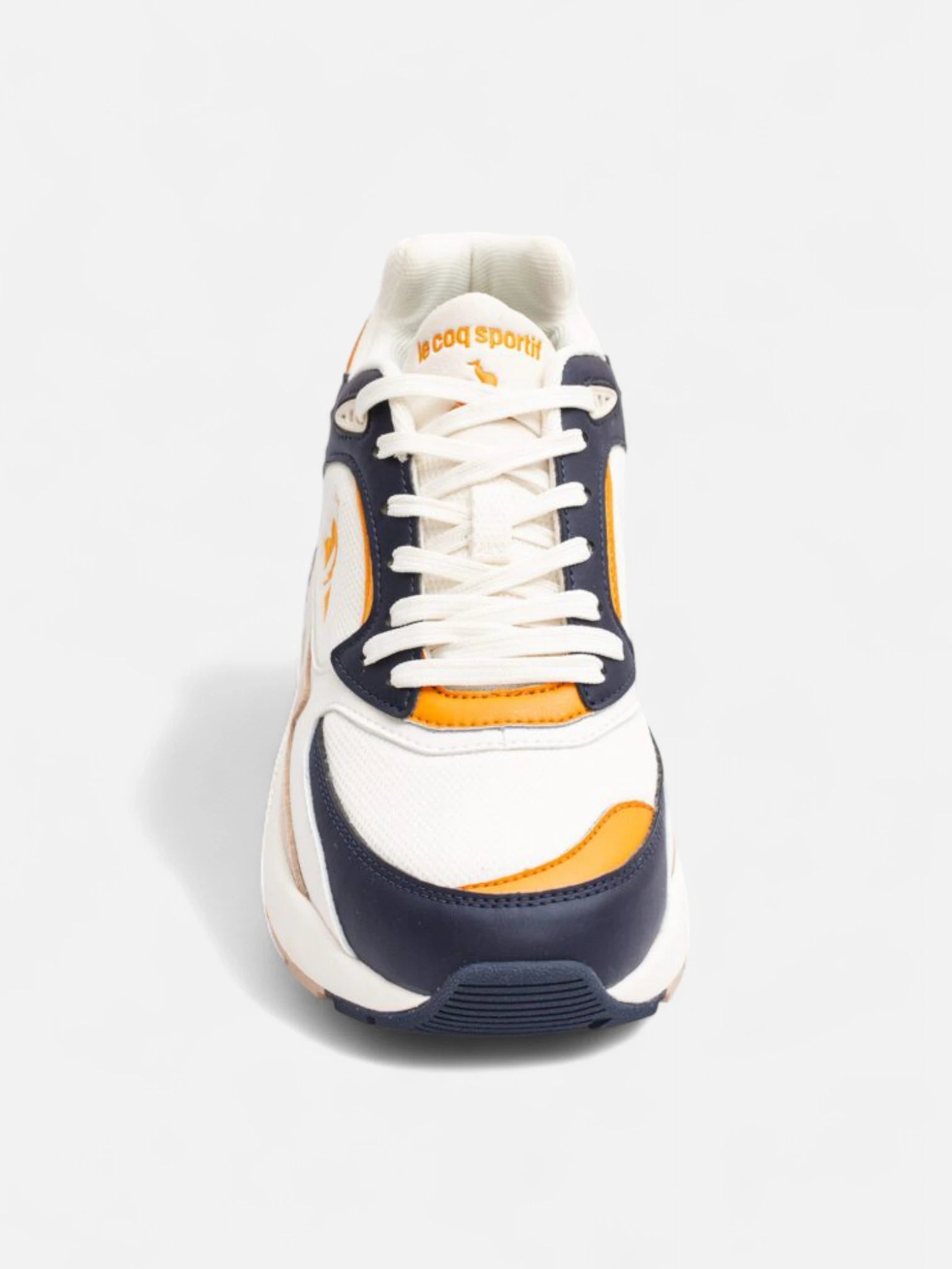 Le Coq Sportif R1100 Pop Sneakers - White, Blue & Orange Running Shoes for Men & Women | Perfect for Jogging, Gym & Casual Wear