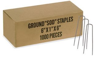 GARDEN STAPLES 6 Inch 1000 Count - Heavy Duty U-Shaped Landscape Staples for Securing Weed Barrier Fabric, Erosion Control, and Ground Cover - Ideal for Gardening, Landscaping, and DIY Projects