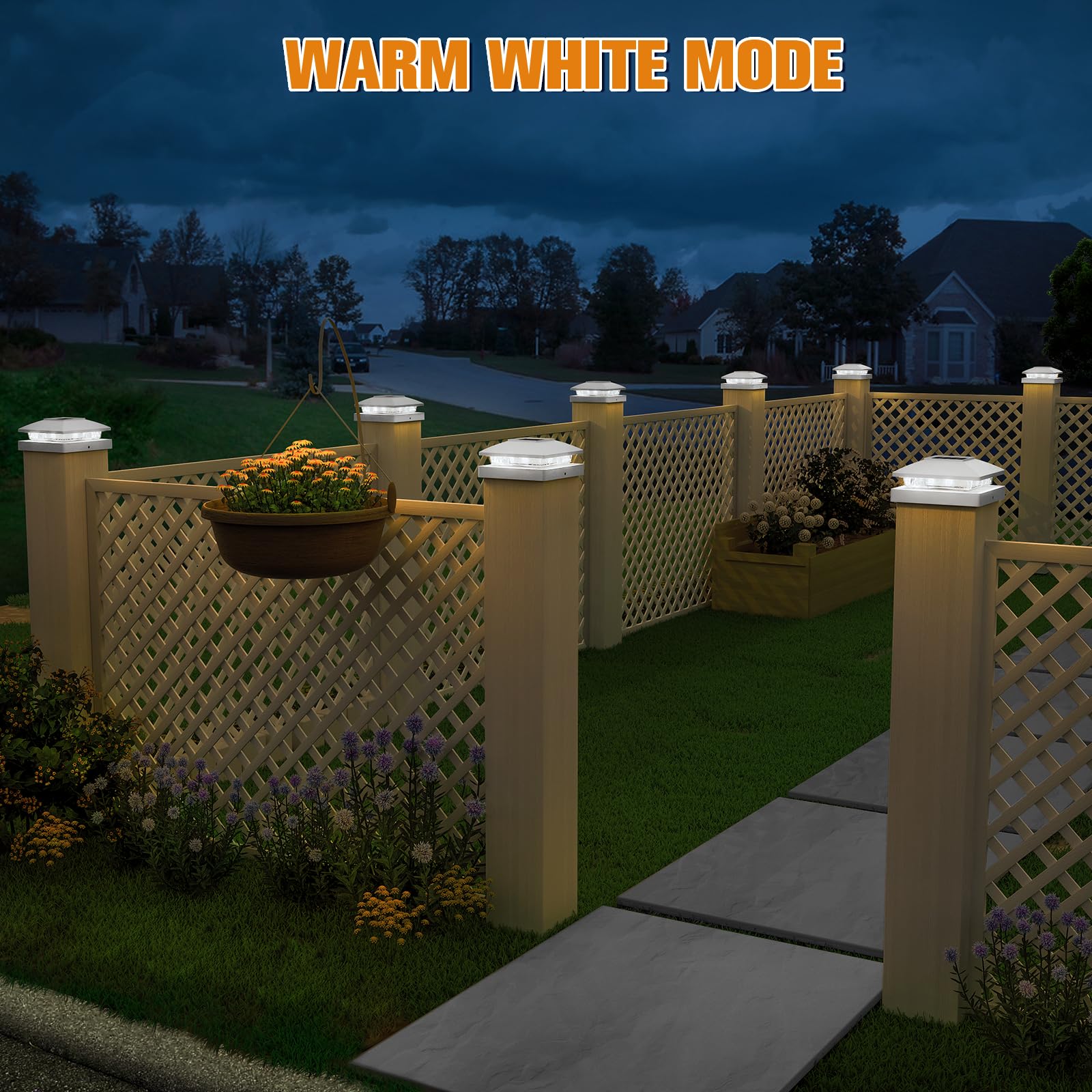 APONUO 8 Pack Solar Post Cap Lights - Cool White Waterproof Outdoor Solar Lights for 4x4 Wood/Vinyl Fence, Deck & Patio - Energy Efficient Garden & Pathway Lighting for Nighttime Safety & Ambience