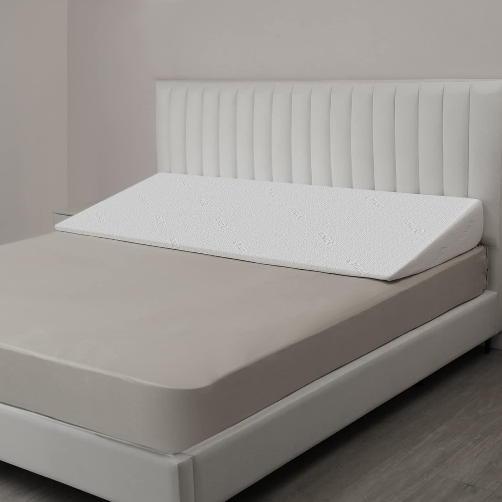 7.5-Inch Incline Foam Bed Wedge Pillow with Washable Tencel Cover - Queen Size Mattress Topper for Acid Reflux, Neck & Back Pain Relief, Post-Surgery Recovery & Anti-Snoring | Ideal for Sleeping, Reading & Relaxing in Bed