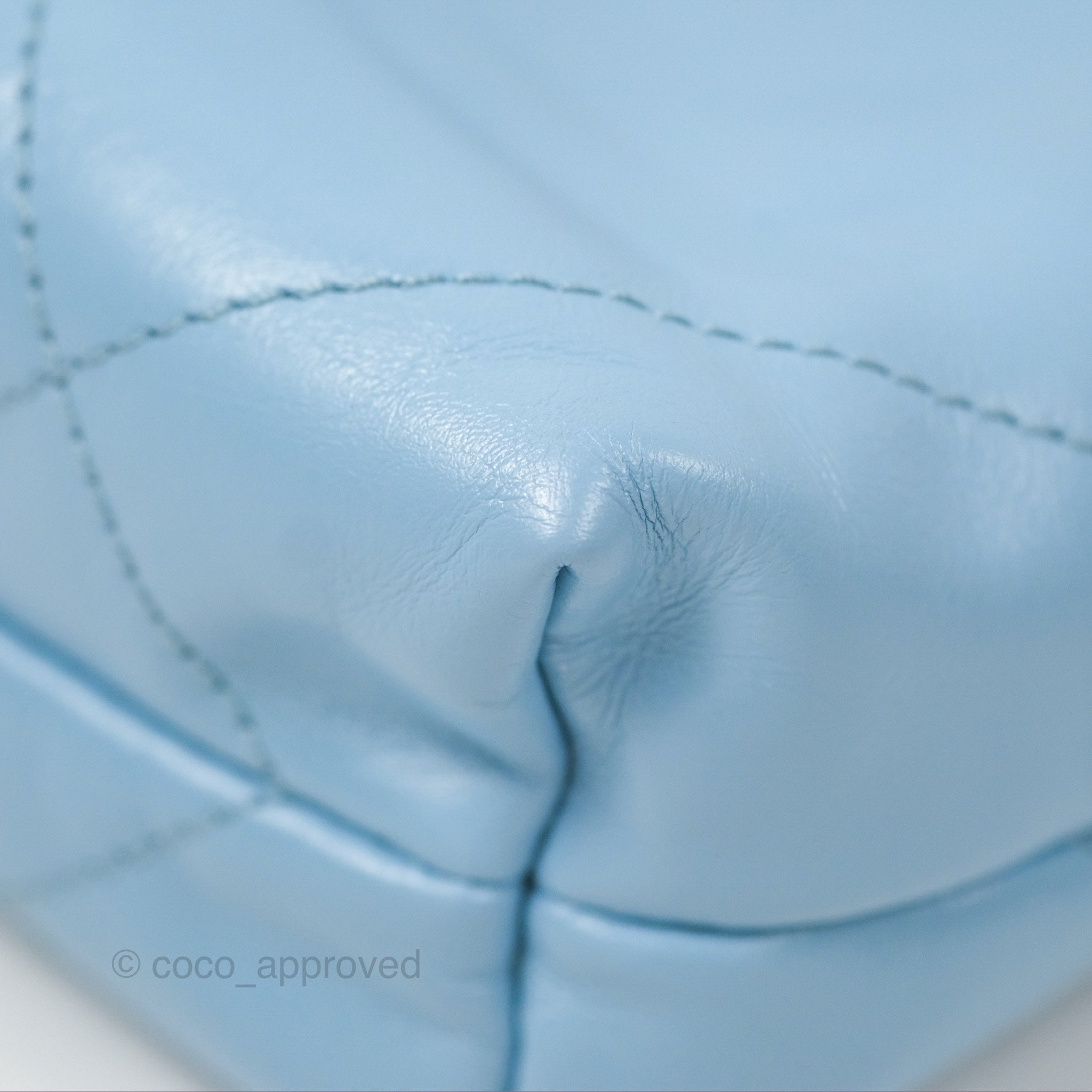 Chanel 22 Mini Bag Light Blue Shiny Crumpled Calfskin - Luxury Designer Crossbody Purse for Women | Perfect for Parties, Date Nights & Special Occasions