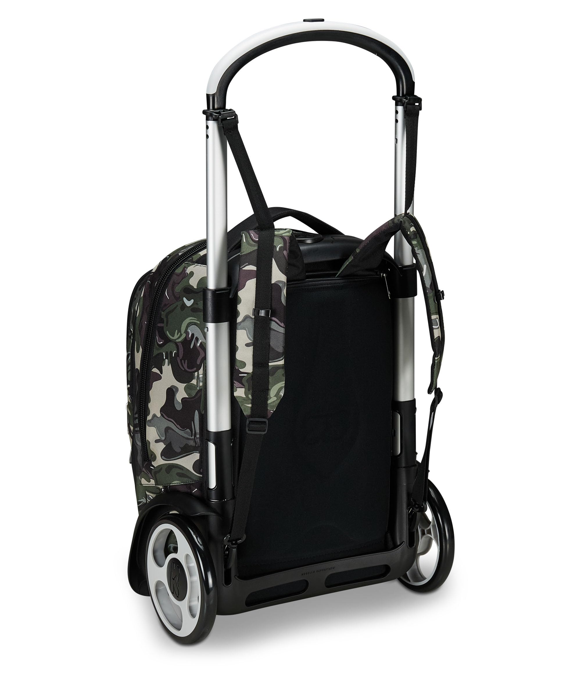 Seven Trolley School Backpack with Maxi Wheels - Detachable 3-in-1 Travel Trolley & Crossover System - Green Lightventure Backpack for Boys & Kids - Perfect for School, Travel & Daily Commute