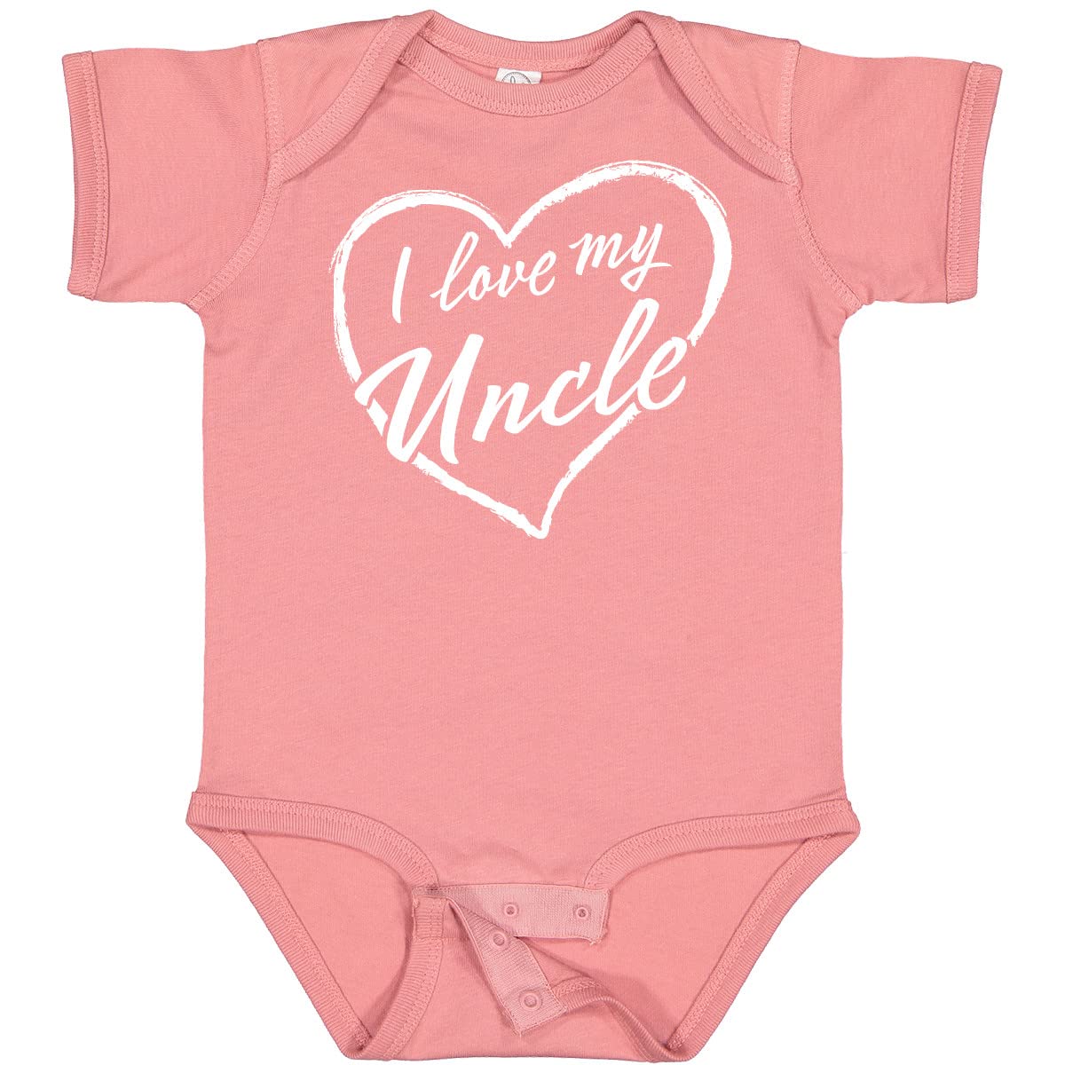 Inktastic I Love My Uncle White Chalk Heart Baby Bodysuit - Cute Infant Onesie for Family Gifts, Holidays & Special Occasions