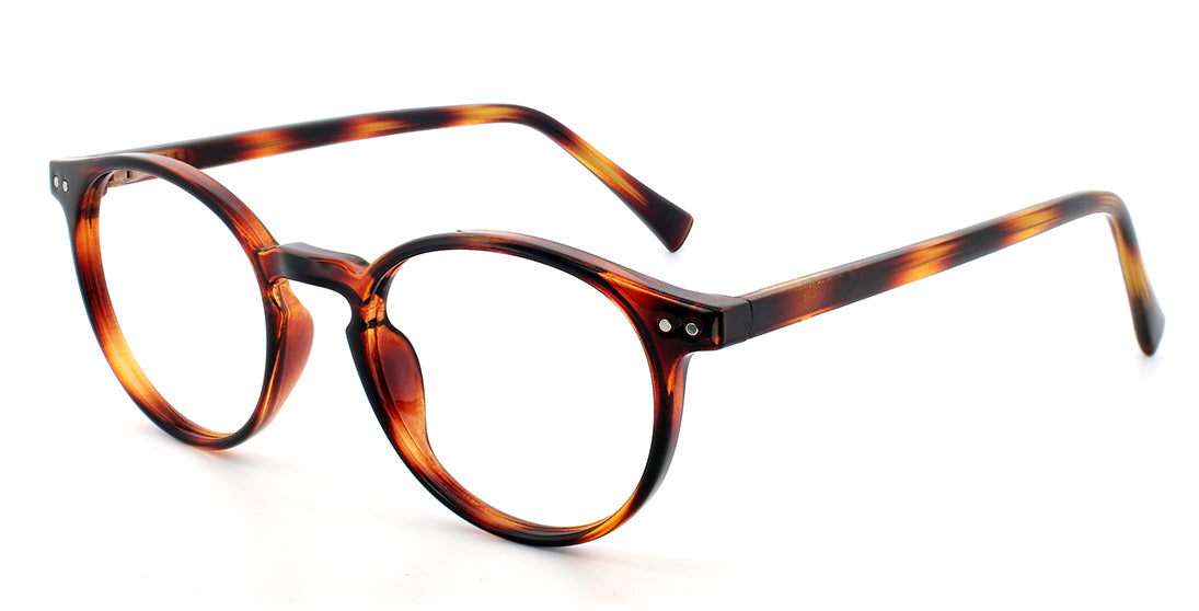Astute Circular Reader Frames GTR 9066 Tortoise - Stylish Reading Glasses for Men & Women - Perfect for Reading, Working & Computer Use