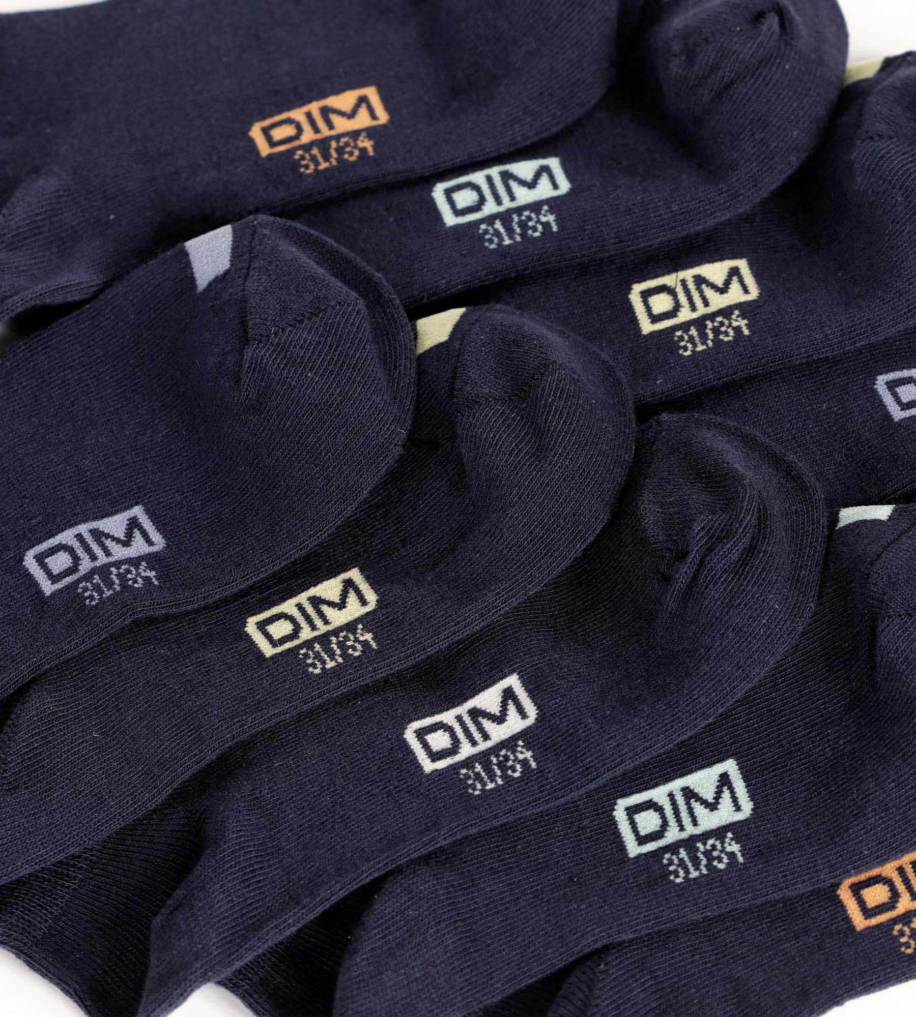 5 Pairs Unisex Cotton Navy Striped Socks - EcoDim - Comfy & Breathable for Daily Wear, Sports & Casual Outfits
