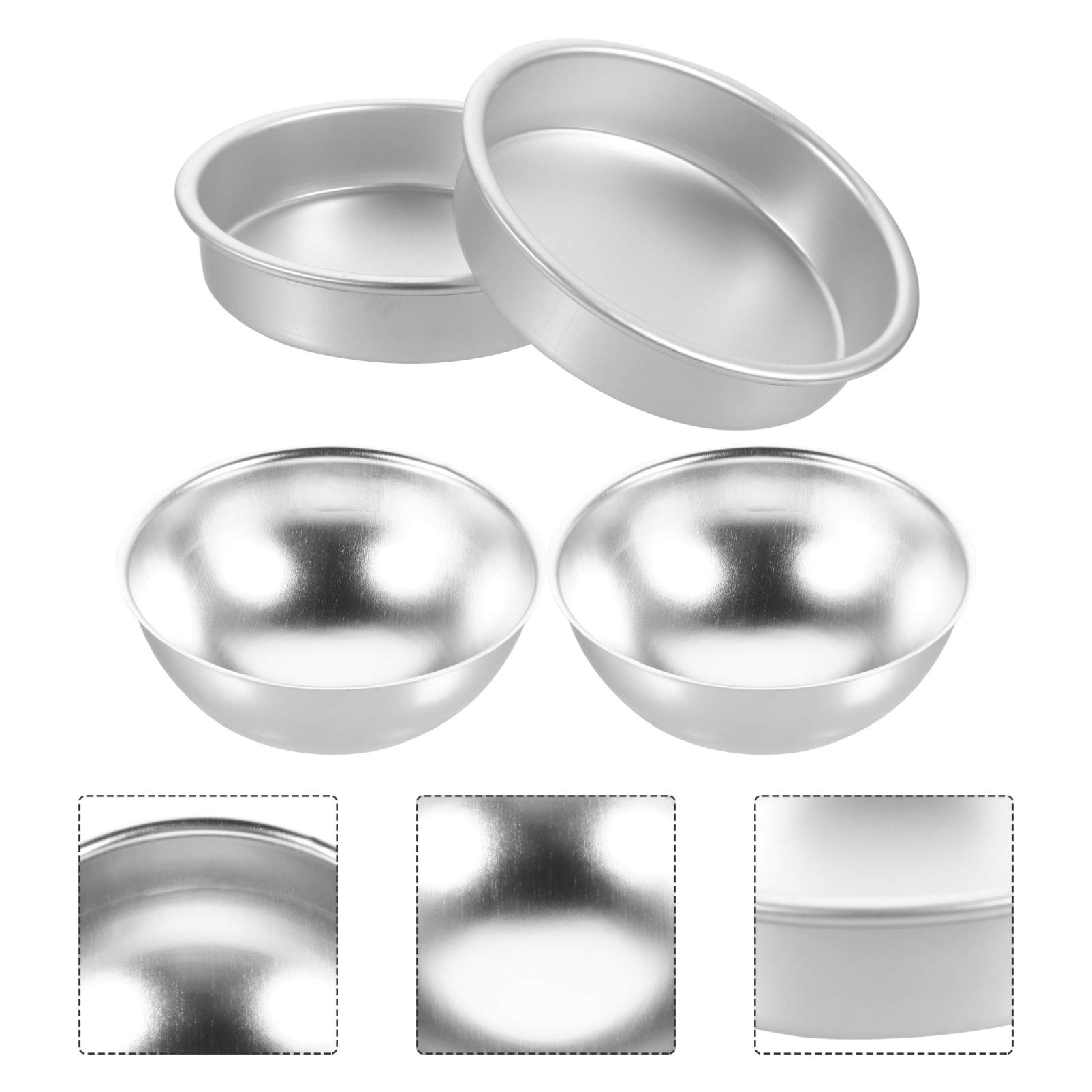 Hemoton 1 Set Non-Stick Aluminum Alloy Cake Baking Molds - 2 Piece Hemisphere Cake Pan Set for Baking, Cooking & Pastry - Perfect for Birthday Cakes, Wedding Cakes & Dessert Making