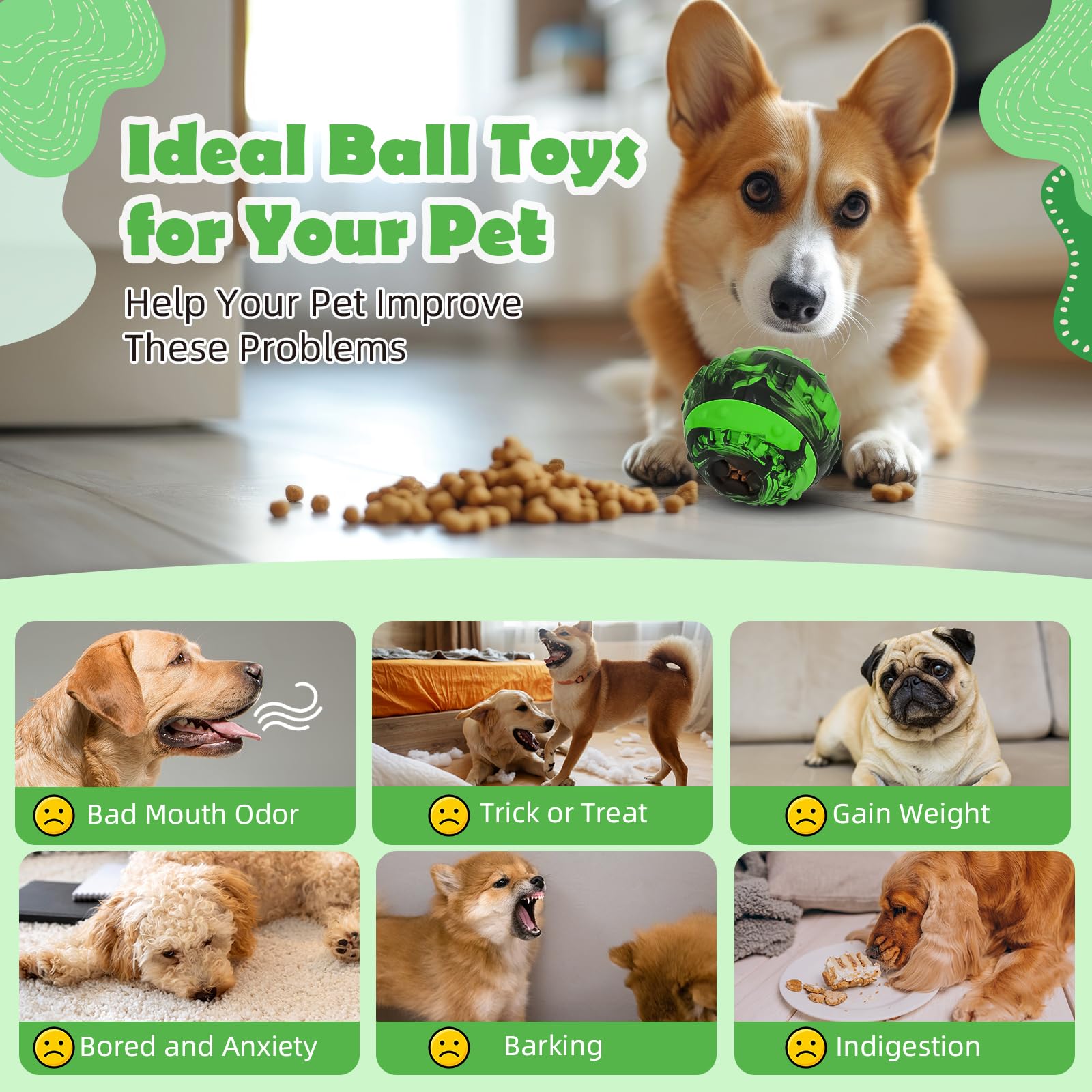 4-in-1 Interactive Dog Enrichment Toys - Freezable Treat Dispenser, Anxiety Relief Chew Toy, Boredom Buster Puzzle Game & Easy Clean Food Toy | Perfect for Indoor Play, Training Rewards & Mental Stimulation