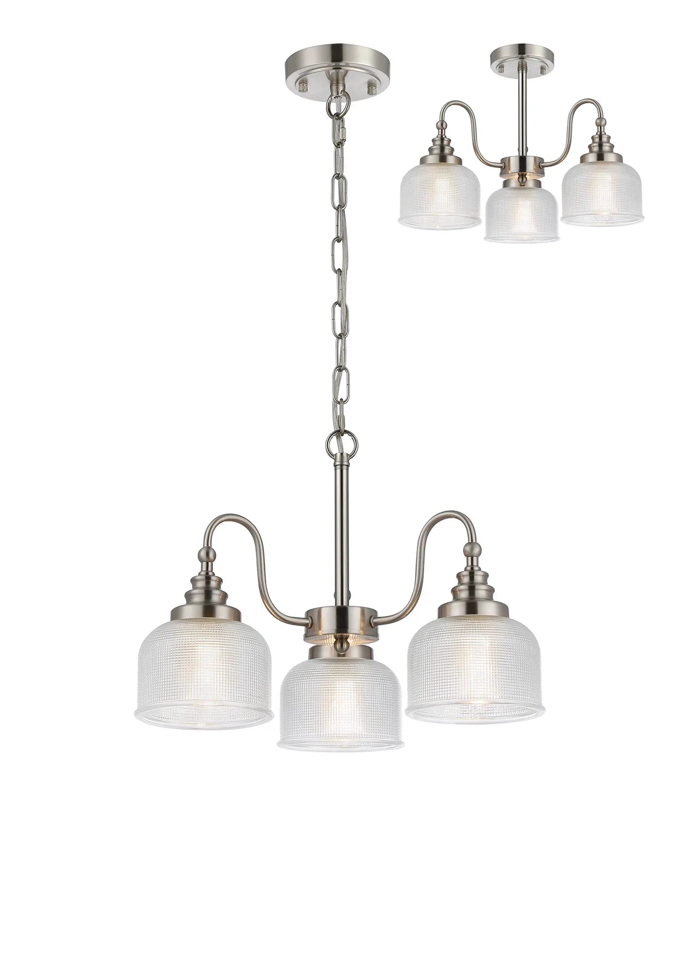 Cleron 3/5/8Lt Semi Flush Mount Pendant Light Fixture - Modern Ceiling Lighting in Multiple Colors for Living Room, Bedroom & Dining Room