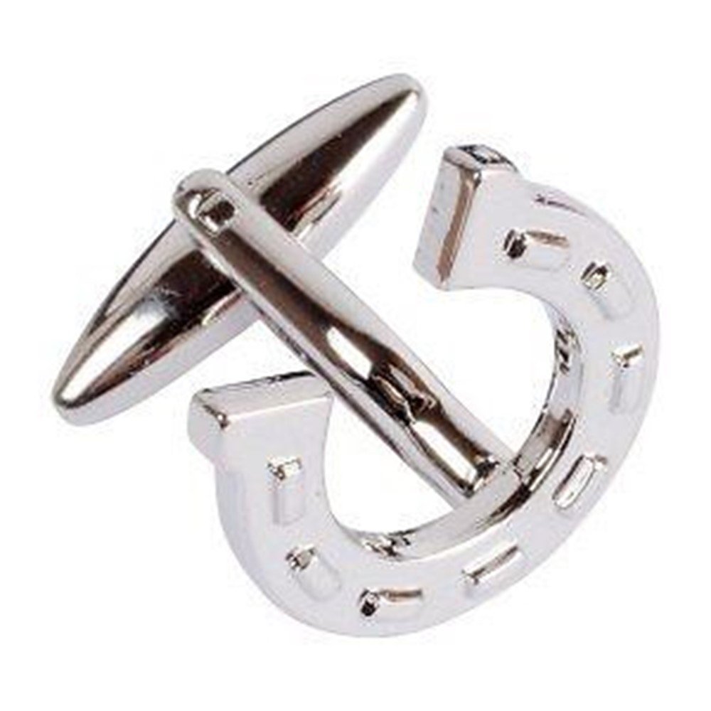 Lucky Horse Shoe Cufflinks for Men - Stainless Steel Novelty Dress Accessories with Free Gift Box & Cleaner - Perfect for Weddings, Prom, and Formal Events