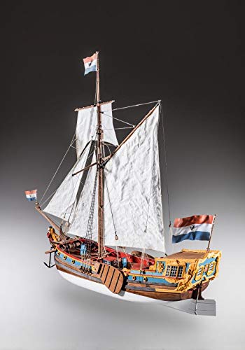 Dusek Dutch Statenjacht Wooden Model Ship Kit D023 - 1:48 Scale Model Boat for Collectors & Hobbyists - Perfect for Home Decor, Gifts & DIY Shipbuilding Projects