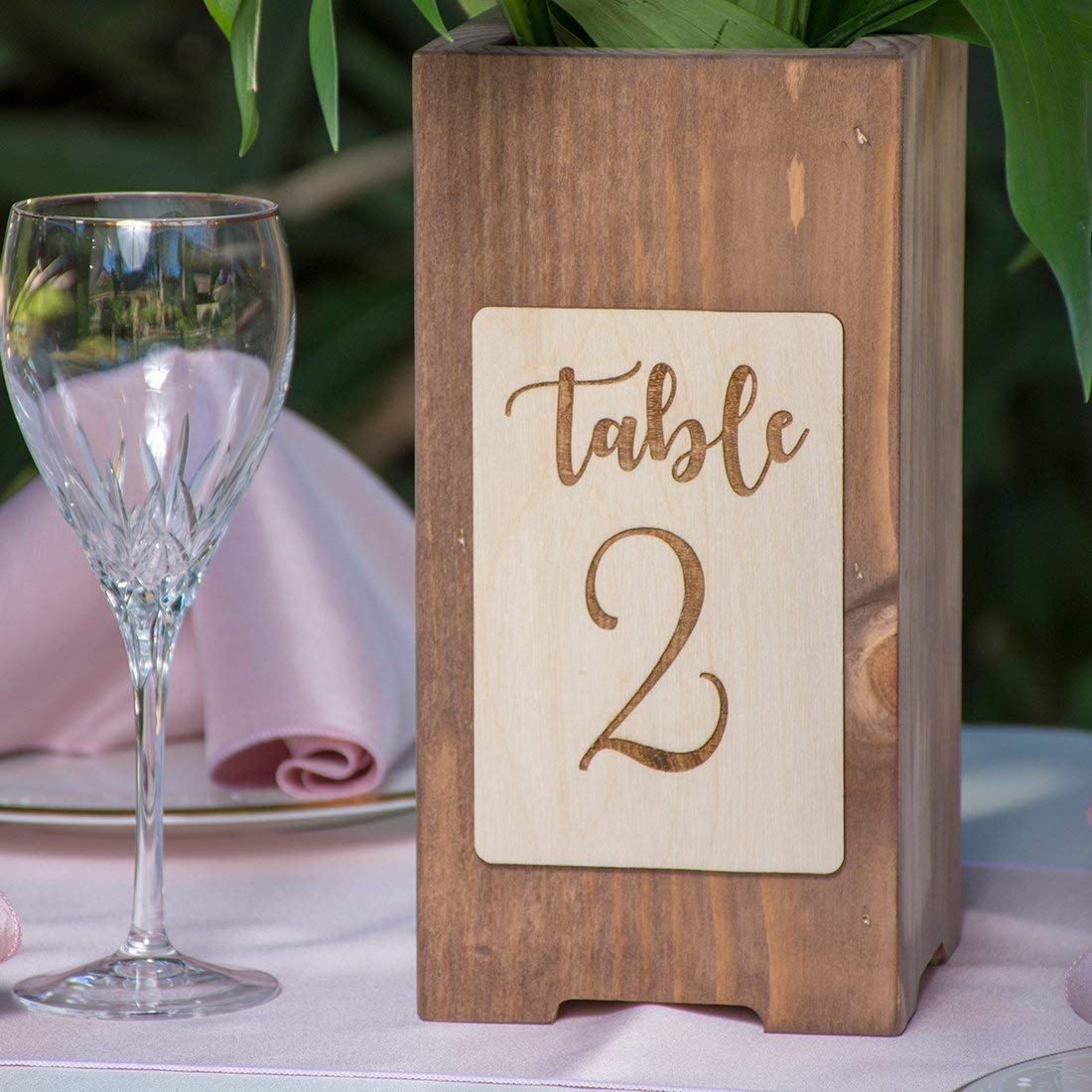 Rustic Wooden Table Number Plaque - Wedding Centerpiece, Vase Holder, Planter Box - Perfect for Rustic Weddings, Home Decor, and DIY Floral Arrangements