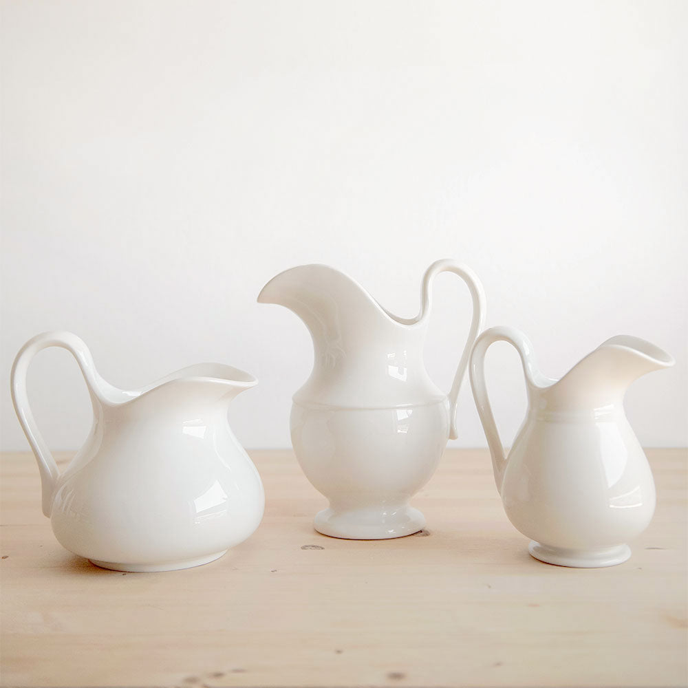 Premium Stoneware Pitcher - Small Creamware Pitcher for Milk, Juice & Water | Elegant Kitchen & Dining Decor