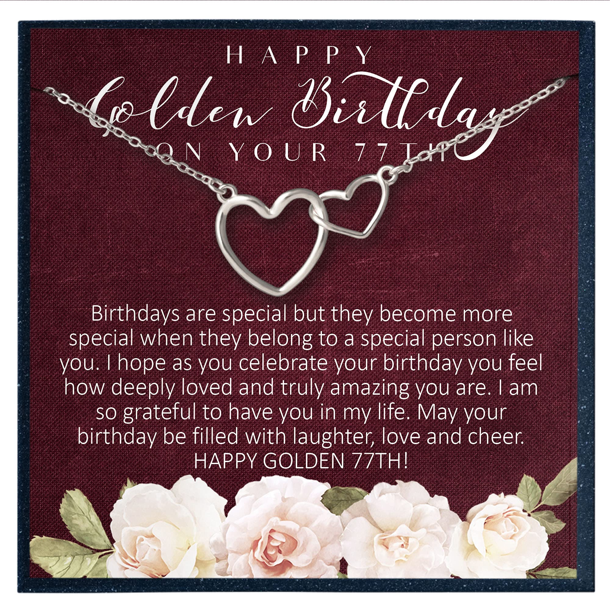 77th Birthday Gift for Women - Heart Necklace Jewelry for 77 Year Old Woman | Elegant Birthday Present for Mom, Grandma | Perfect for Birthday Parties, Anniversaries & Special Occasions