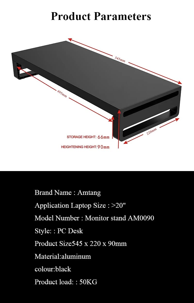 Adjustable Monitor Stand Riser with Storage Shelf - Ergonomic Computer Desk Organizer for Home Office, PC, Printer | Space-Saving USB Hub & Wireless Charging Station (No USB3.0/No Wireless Charging) - Perfect for Work from Home Setup