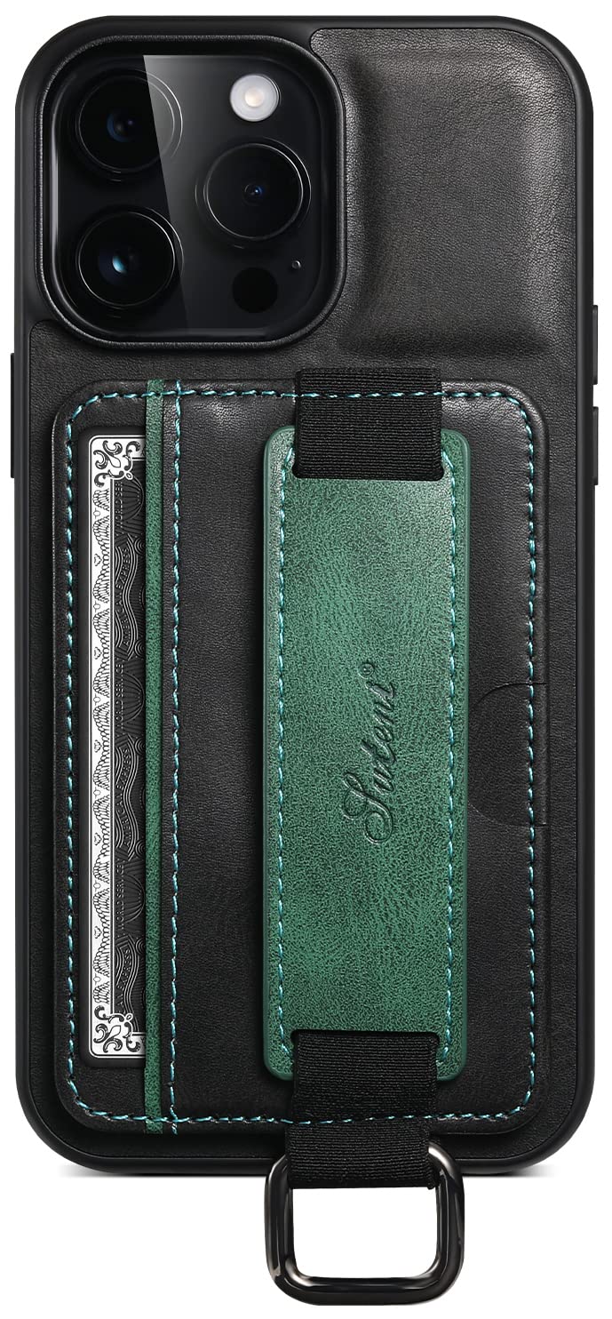 SINIANL iPhone 11 Pro Max Wallet Case with Card Holder & Wrist Strap - PU Leather Protective Cover with Money Pocket (Black) | Perfect for Everyday Use, Travel & Hands-Free Convenience