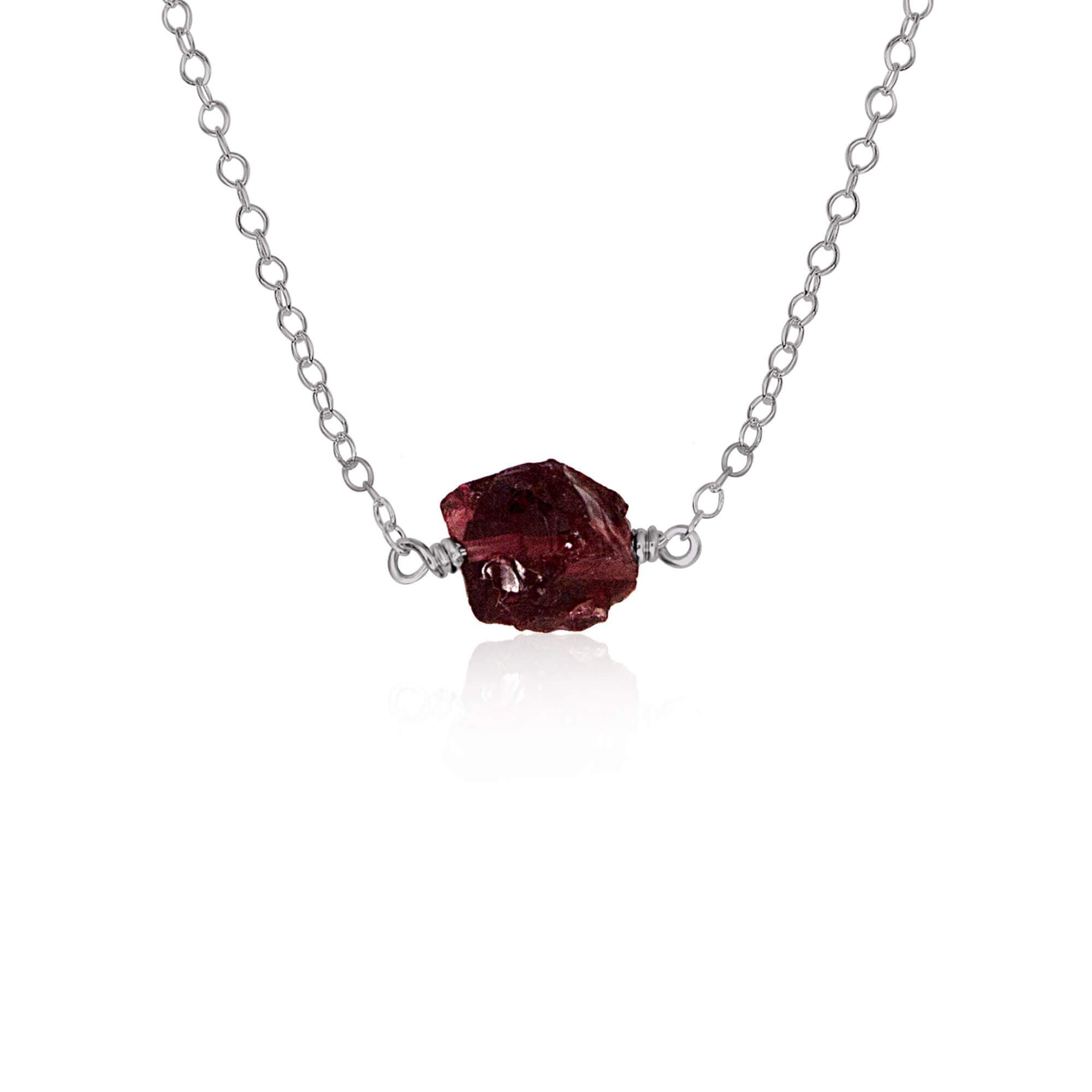 Natural Raw Garnet Crystal Nugget Necklace – Handmade Boho Jewelry for Women | Perfect for Everyday Wear, Meditation & Spiritual Healing