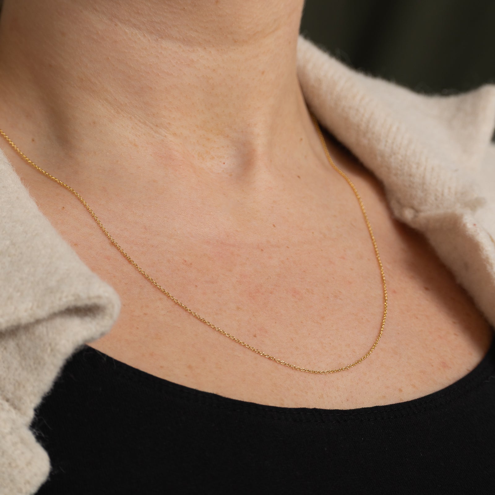 Effy 14k Yellow Gold Cable Link Chain Necklace - 18 Inch Classic Cable Link Design for Women | Perfect for Everyday Wear, Layering & Special Occasions