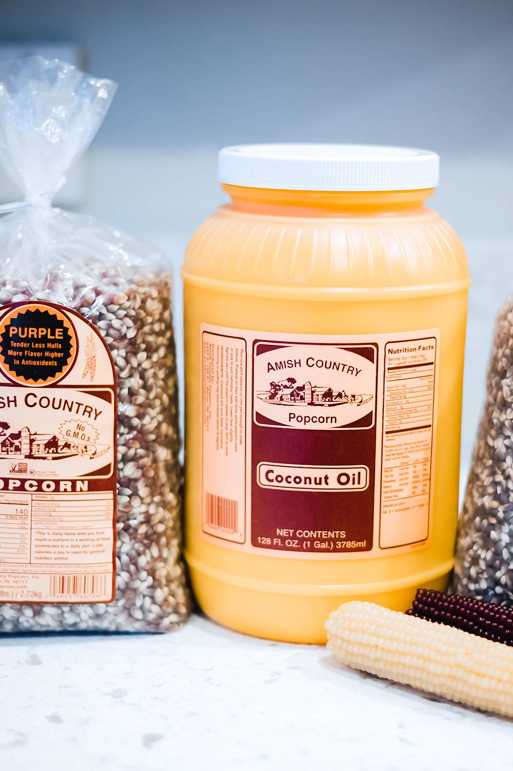 Amish Country Popcorn - 1 Gallon Coconut Oil for Popping | Non-GMO, Gluten Free, Old Fashioned Popcorn Oil | Perfect for Movie Nights, Snack Time & Healthy Cooking