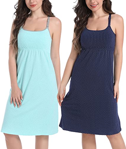 A2-navy Dot +Mint Green Dot (Tank Dress)