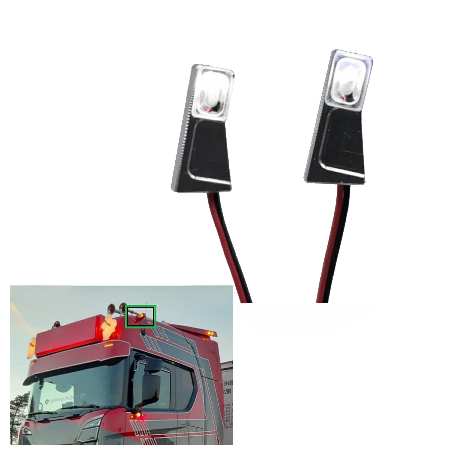 1/14 Scale RC Tractor Truck 770S 56371 Replacement Cabin Top Side Marker Lamp - Compatible with 56323 & 56371 Models - Durable Remote Control DIY Car Parts for RC Enthusiasts - Perfect for Night Racing and Off-Road RC Truck Adventures